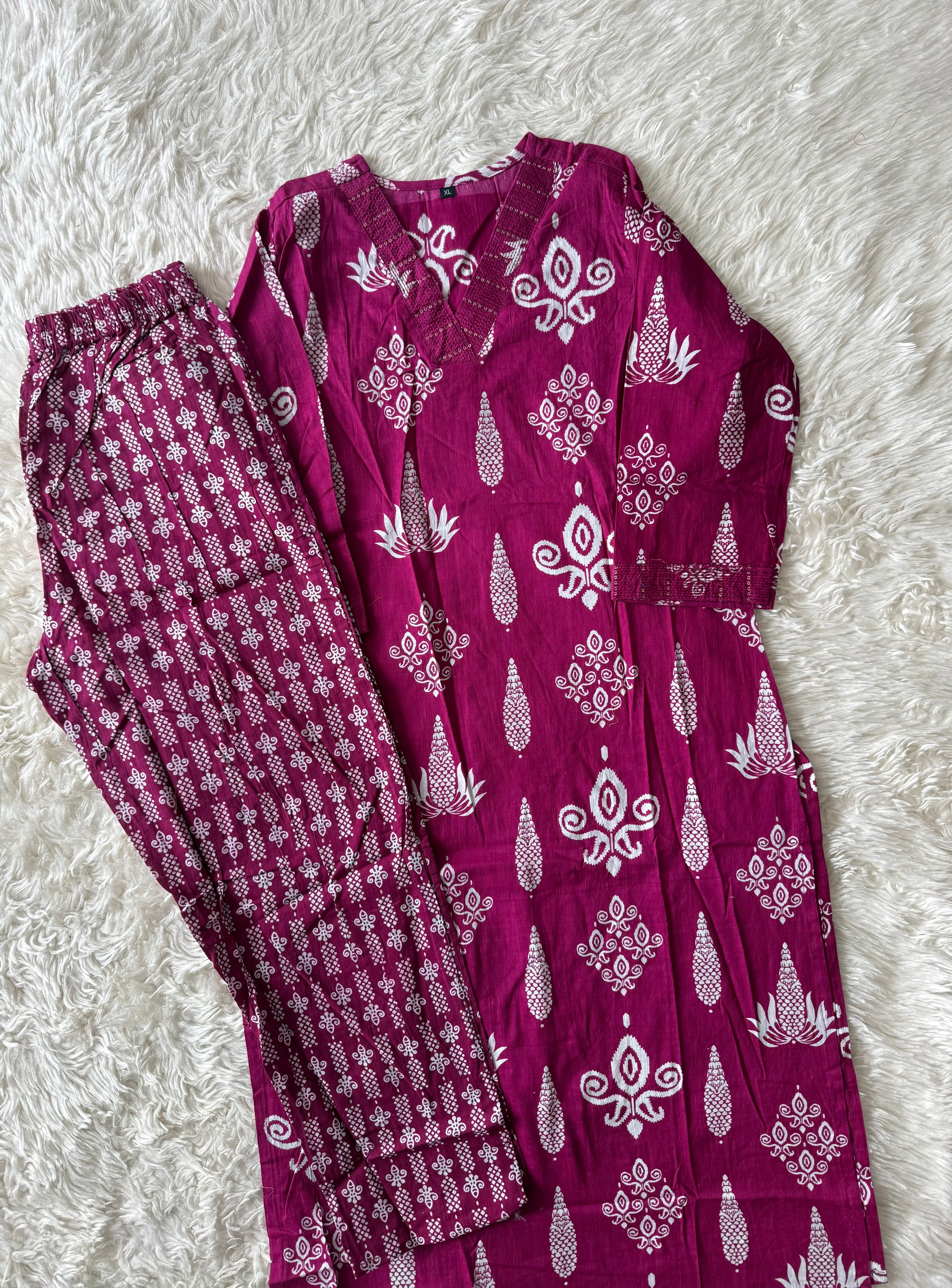 Cotton Kurti Pant Set