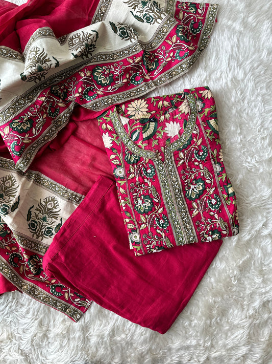 Budget Friendly FLARE Kurti Pant Dupatta Set