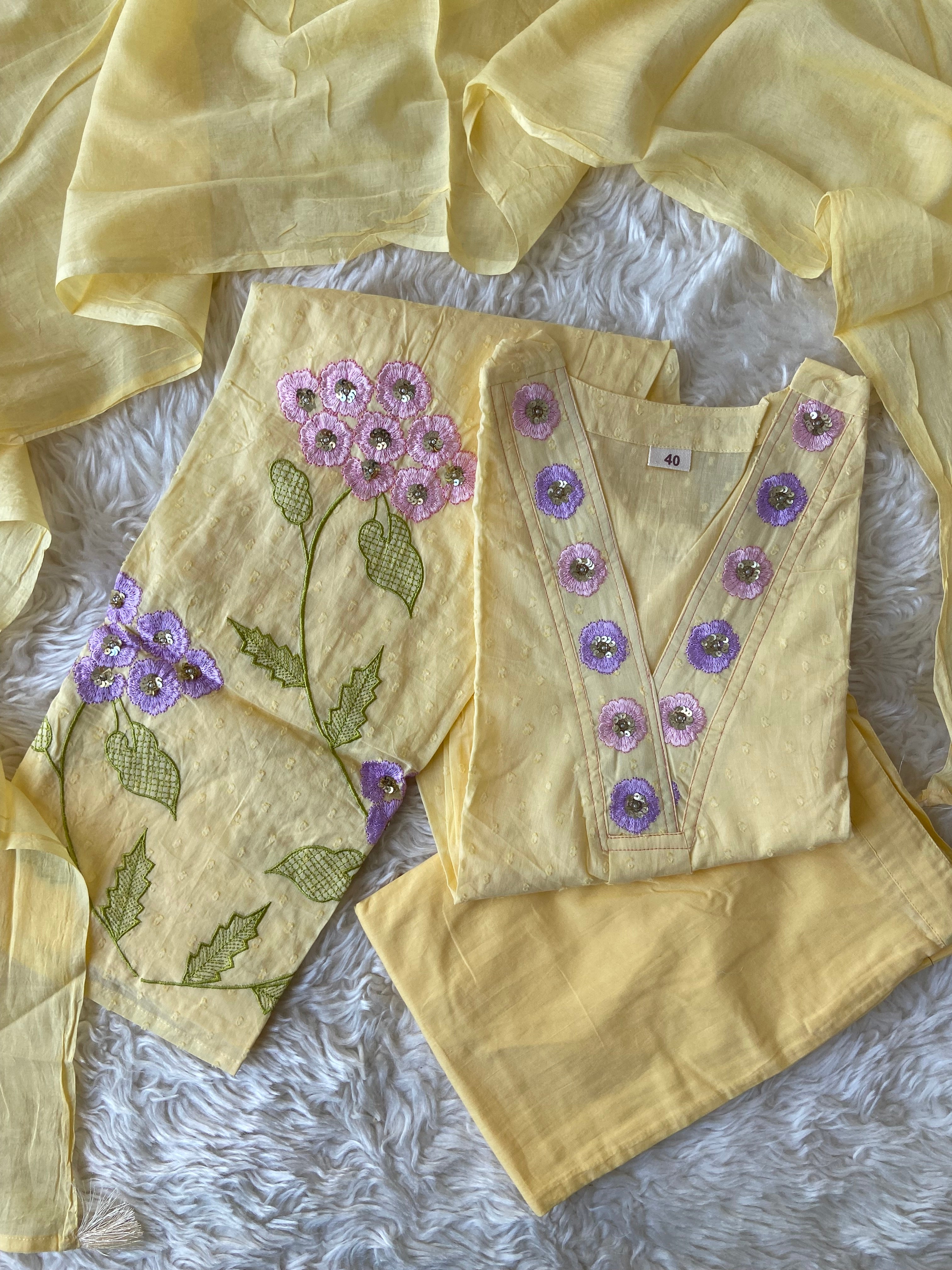 Mul Cotton Kurti Pant Dupatta Set