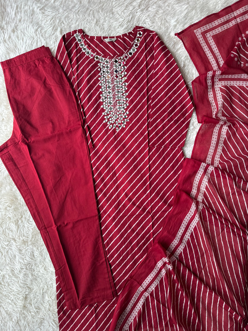 Premium Cotton Lehariya Set