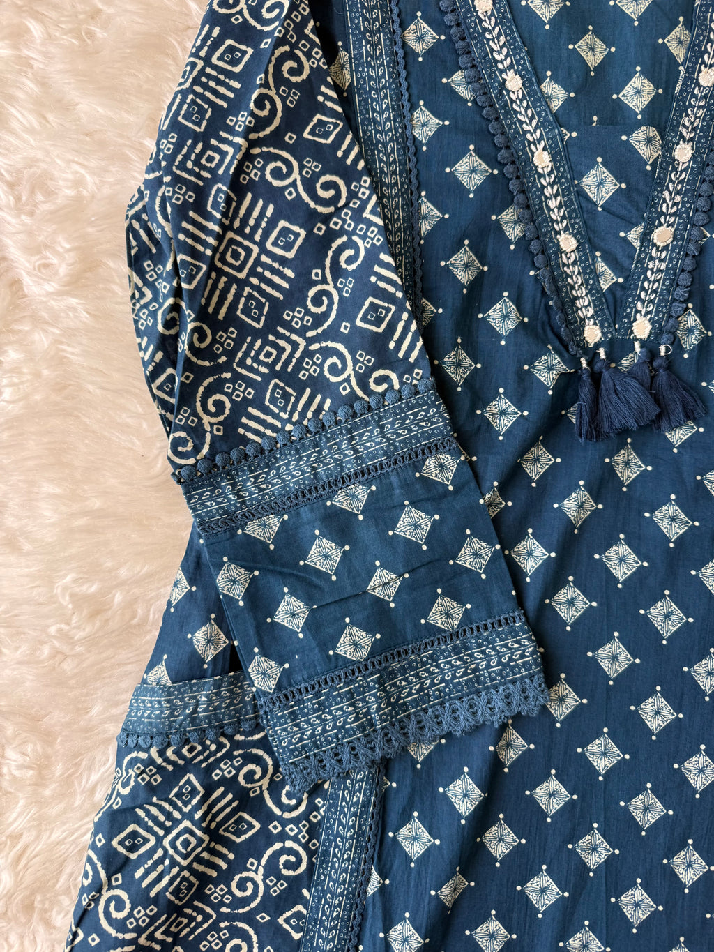 Pure Cotton Kurti Pant Dupatta Set