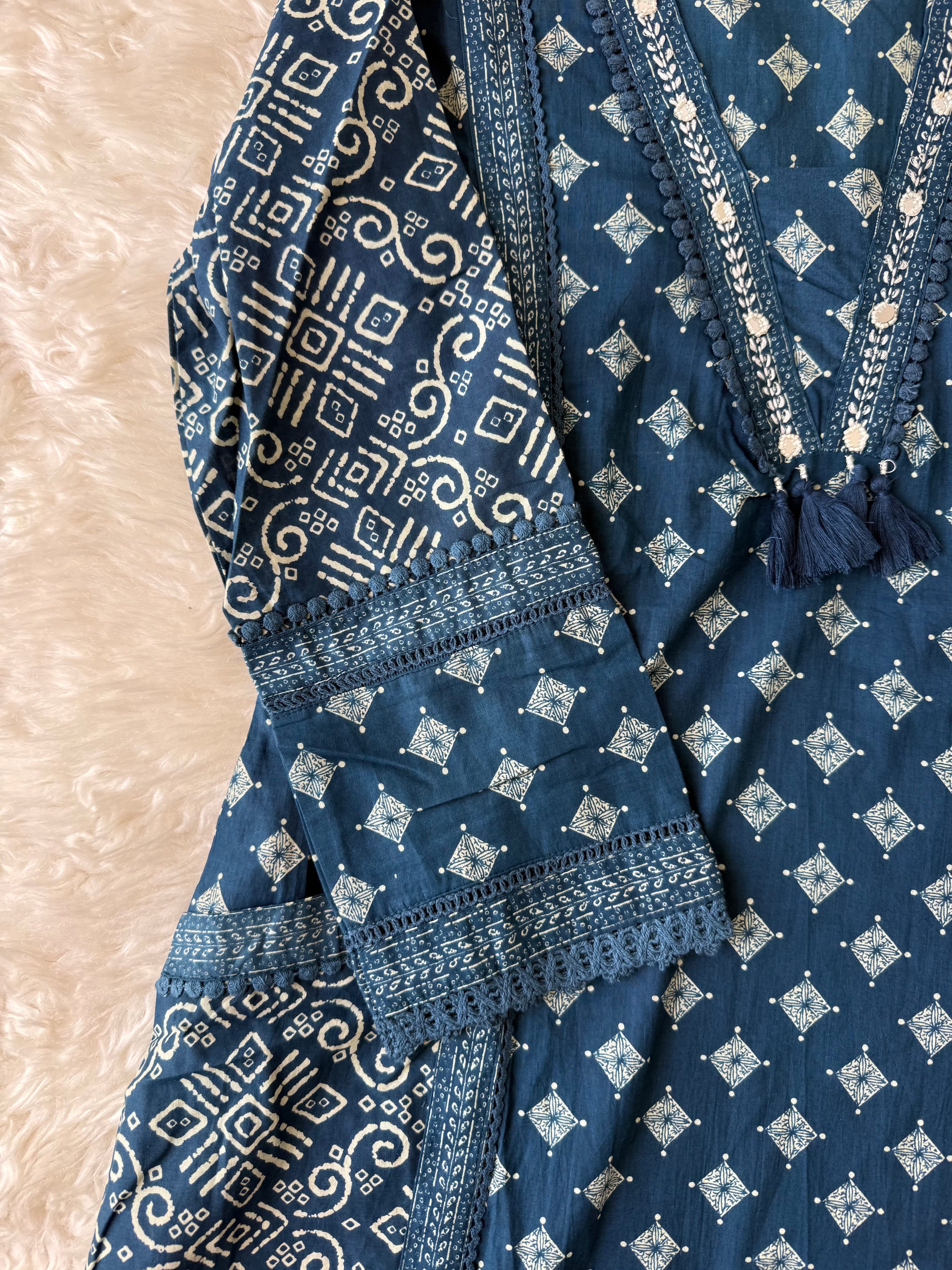 Pure Cotton Kurti Pant Dupatta Set