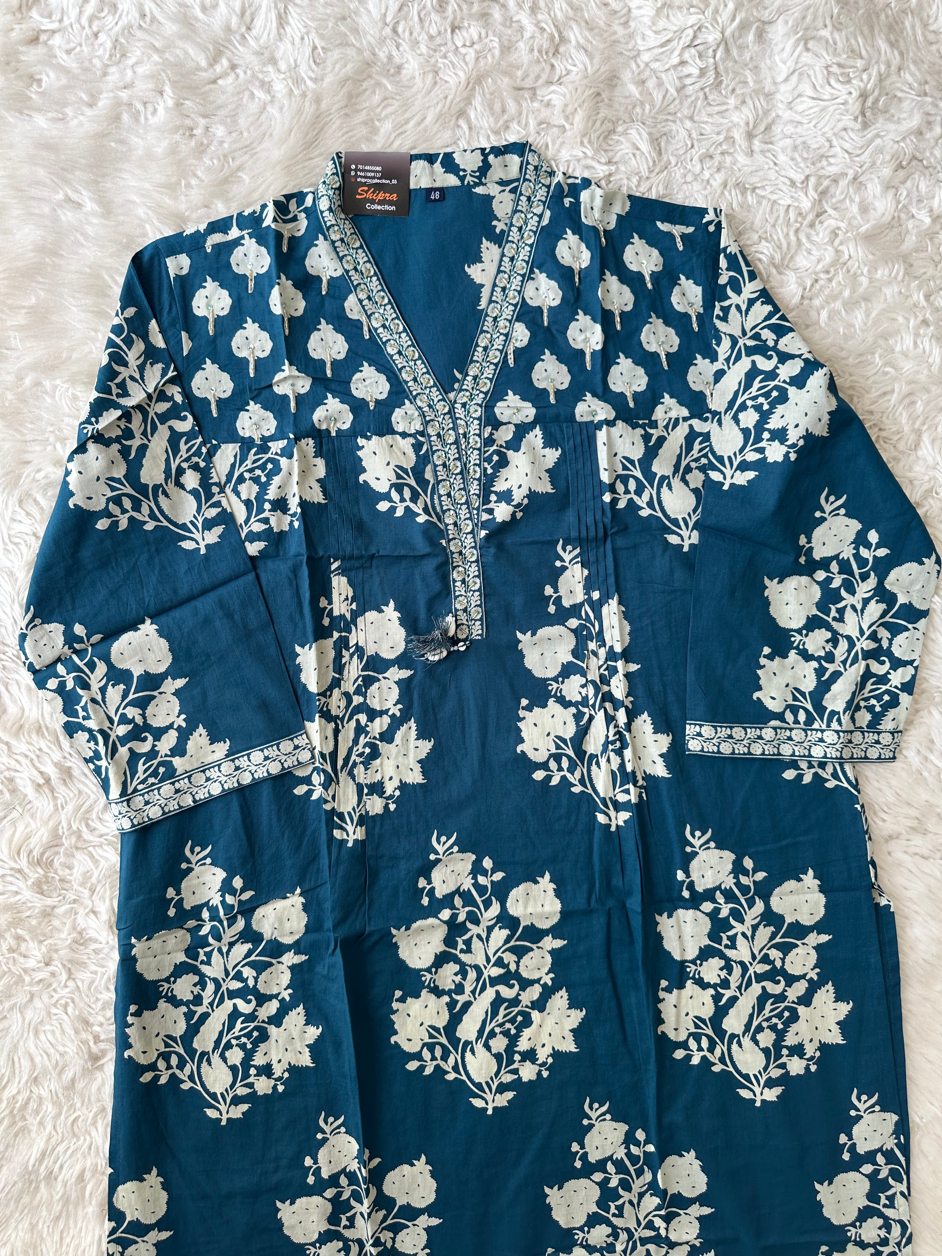 Premium Cotton Kurti Pant Cotton Dupatta Set