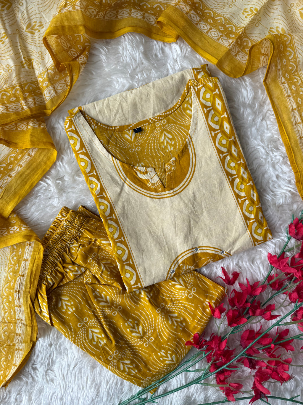 Budget Friendly Kurti Pant Dupatta Set