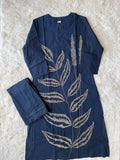 Slub Cotton Kurti Plazo Pant Set
