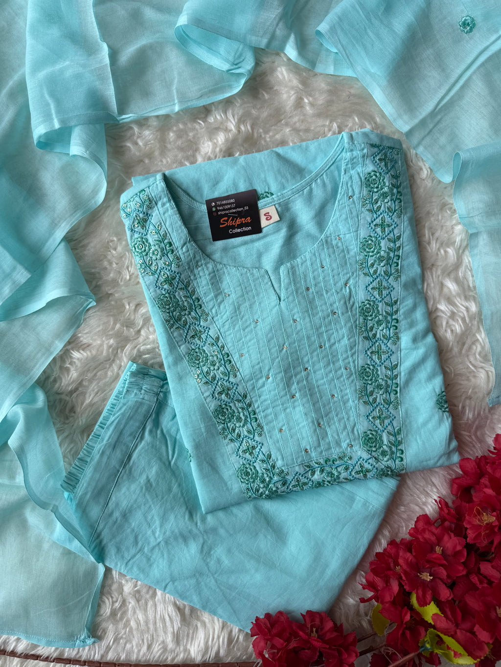 Premium Cotton Kurti Pant Dupatta Set