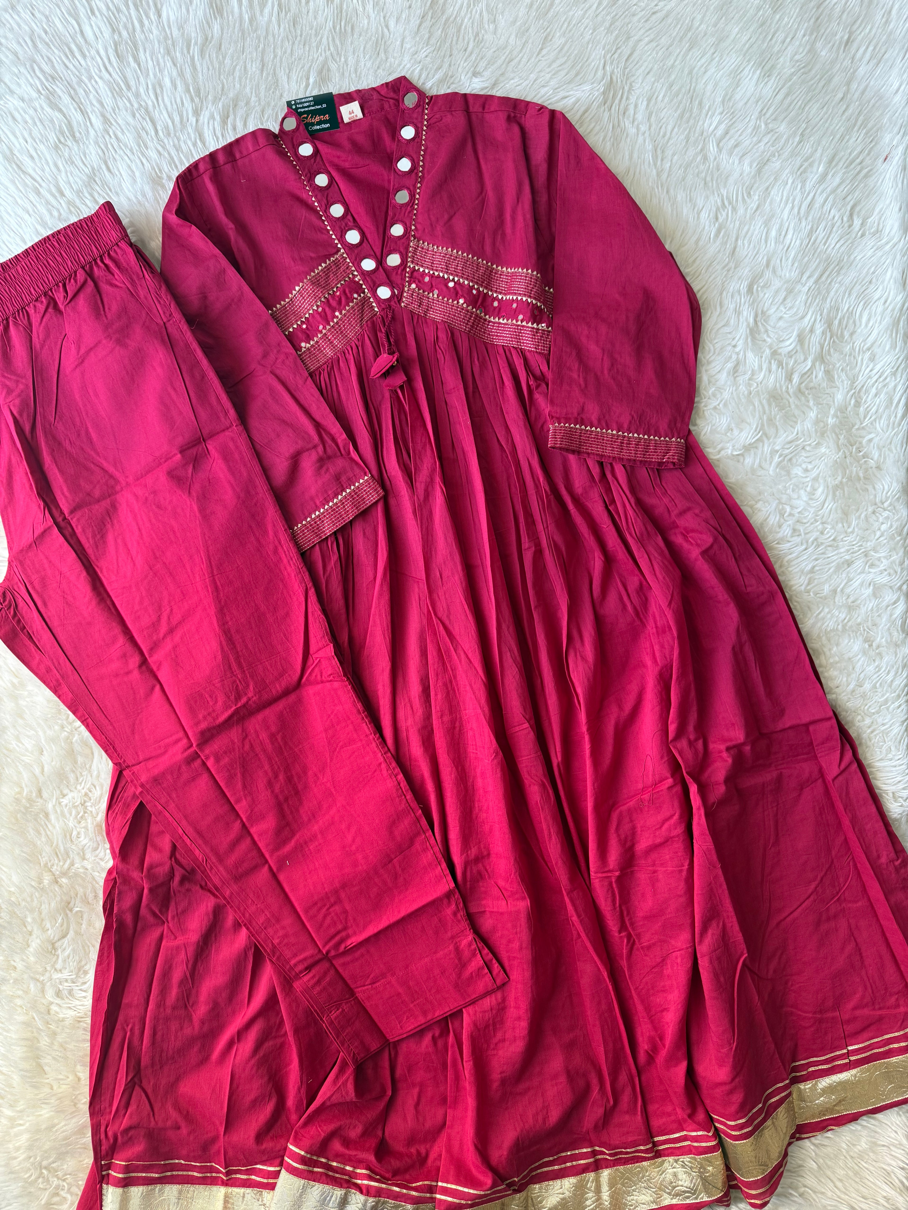 Premium Cotton Flare Kurti Pant Set