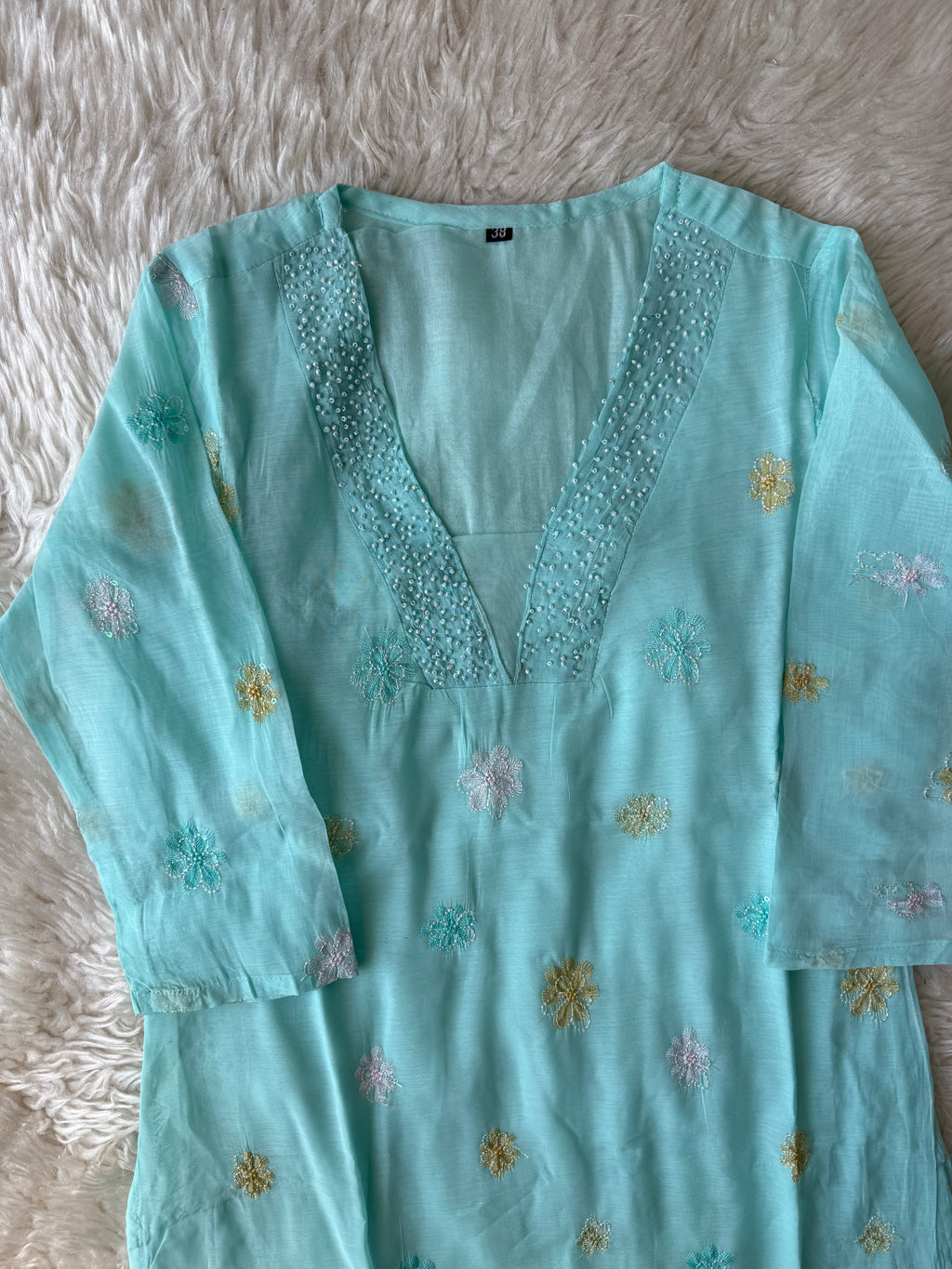 Mul Chanderi Kurti Pant Dupatta Set
