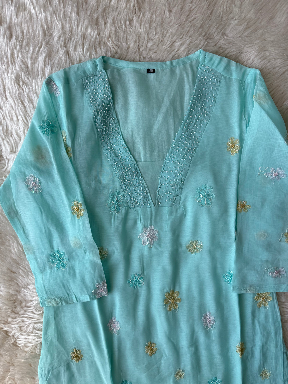 Mul Chanderi Kurti Pant Dupatta Set