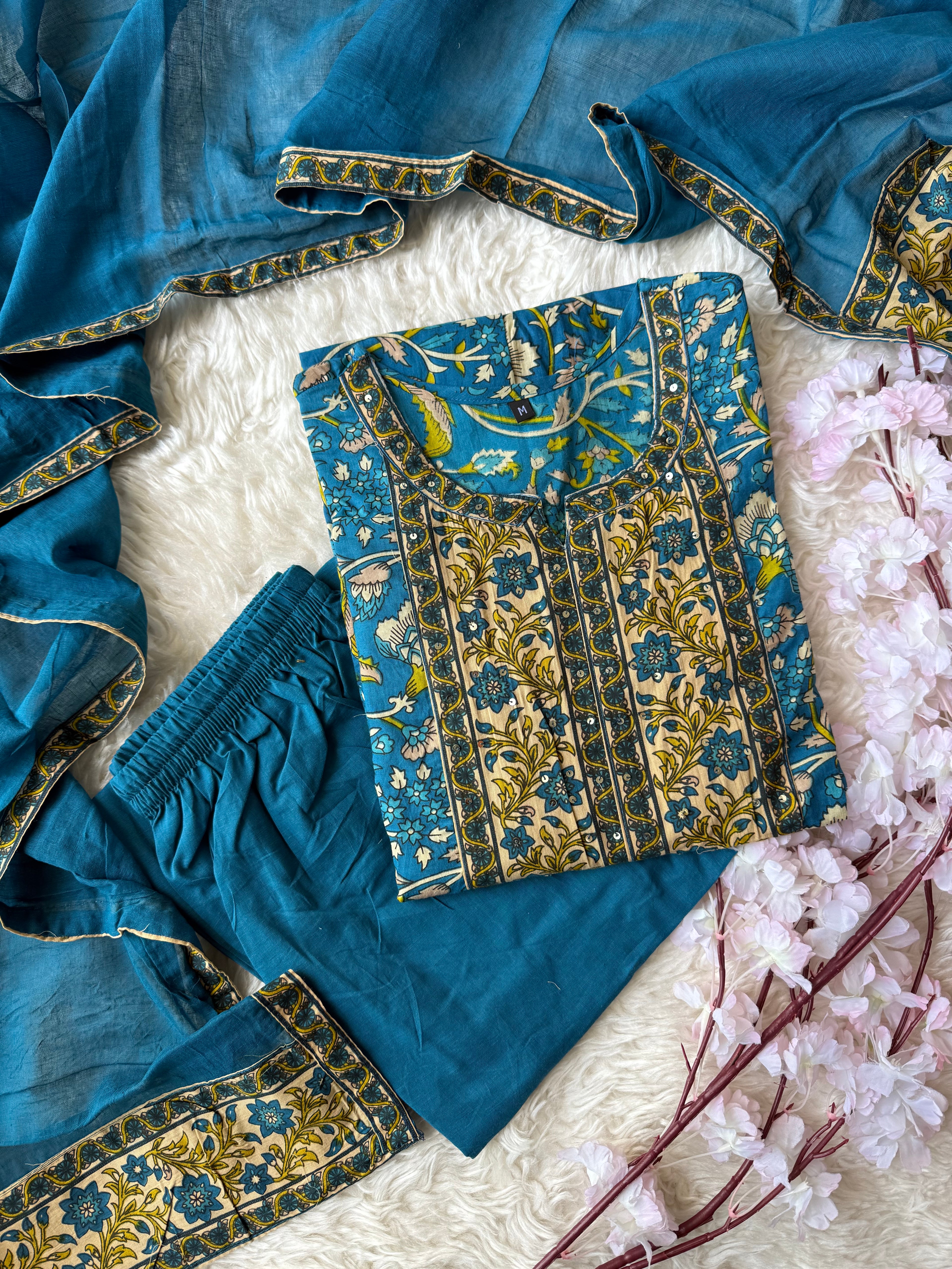 Budget Friendly FLARE Kurti Pant Dupatta Set