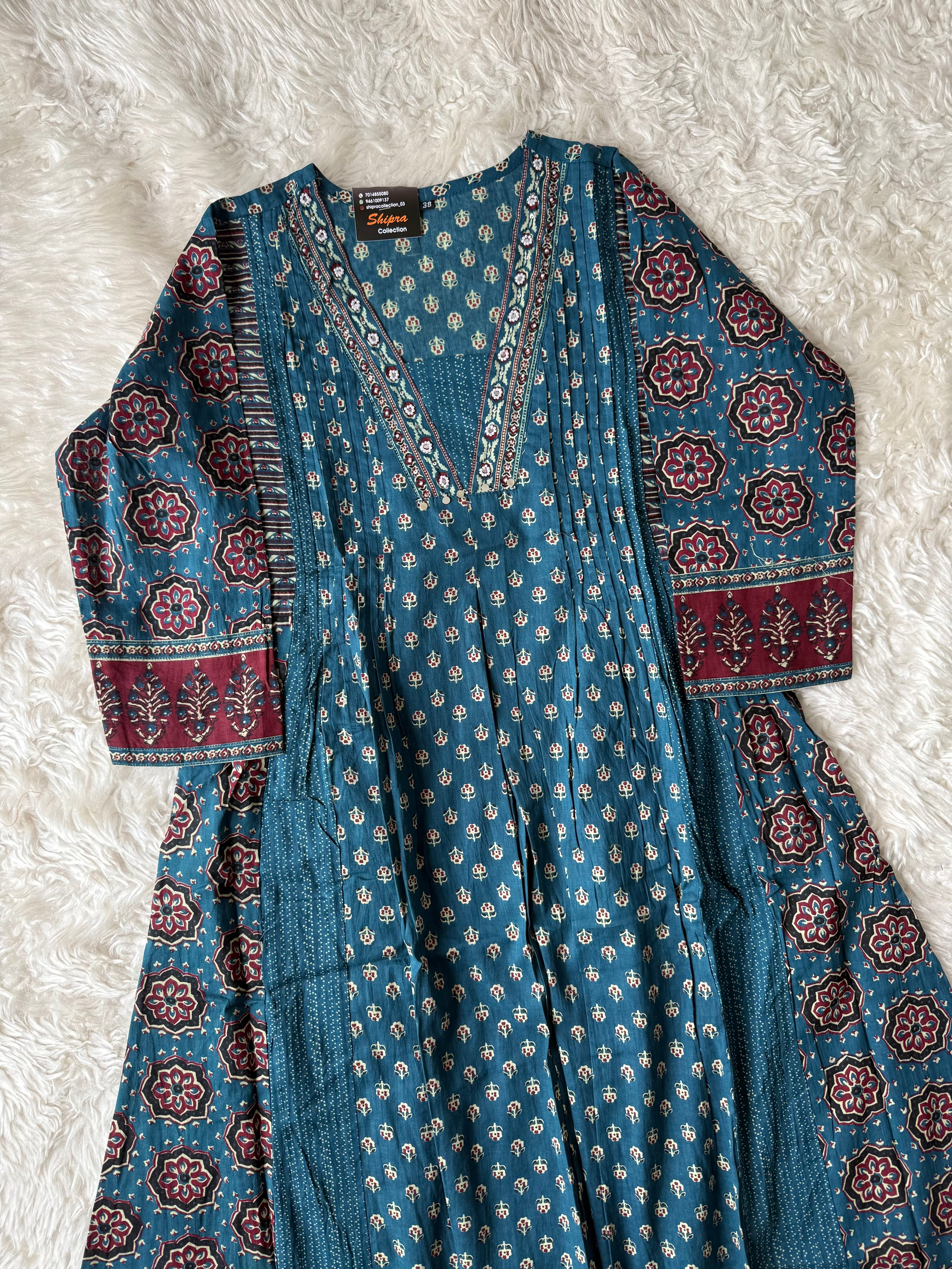 Premium Cotton Kurti plazo Dupatta Set