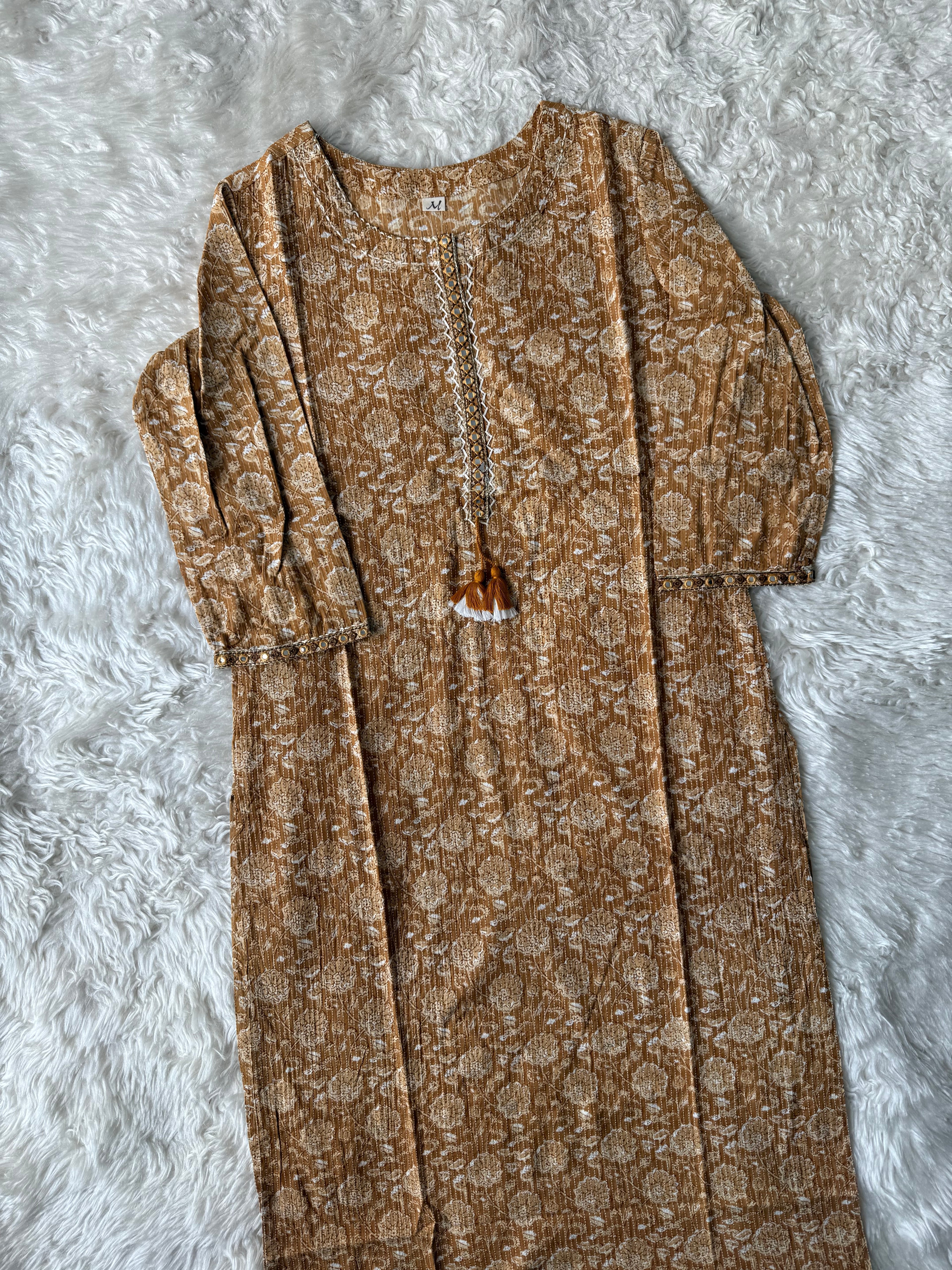 Premium Cotton “Katha” Details Kurti