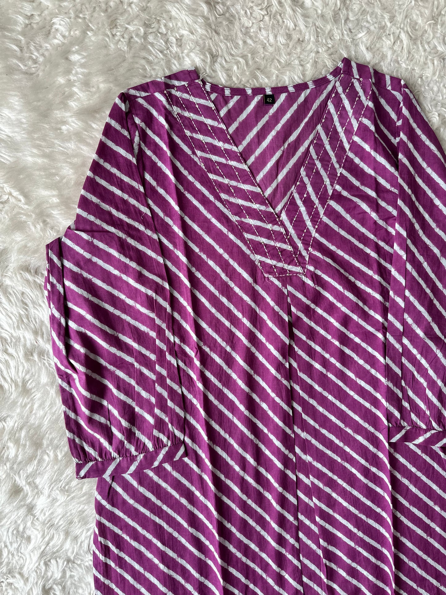 Premium Cotton Lehariya Kurti