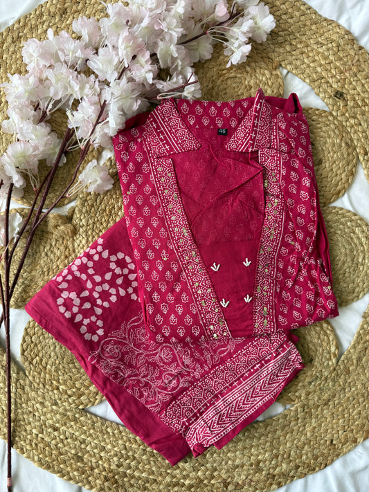 Cotton FLARE Kurti Pant Set