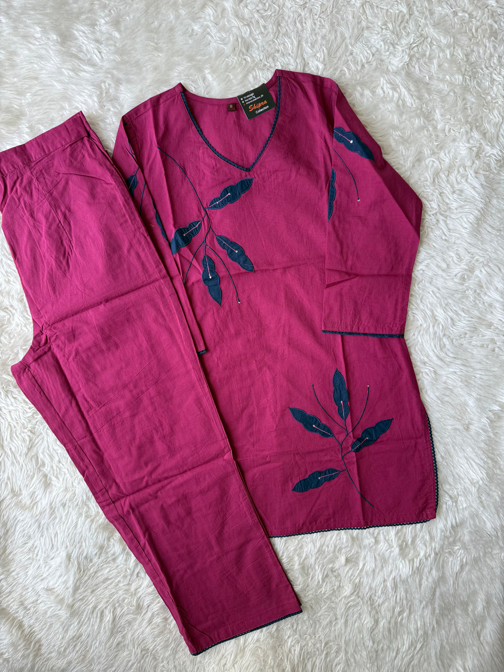 Breathable Cotton Aplique Work Co-ord Set