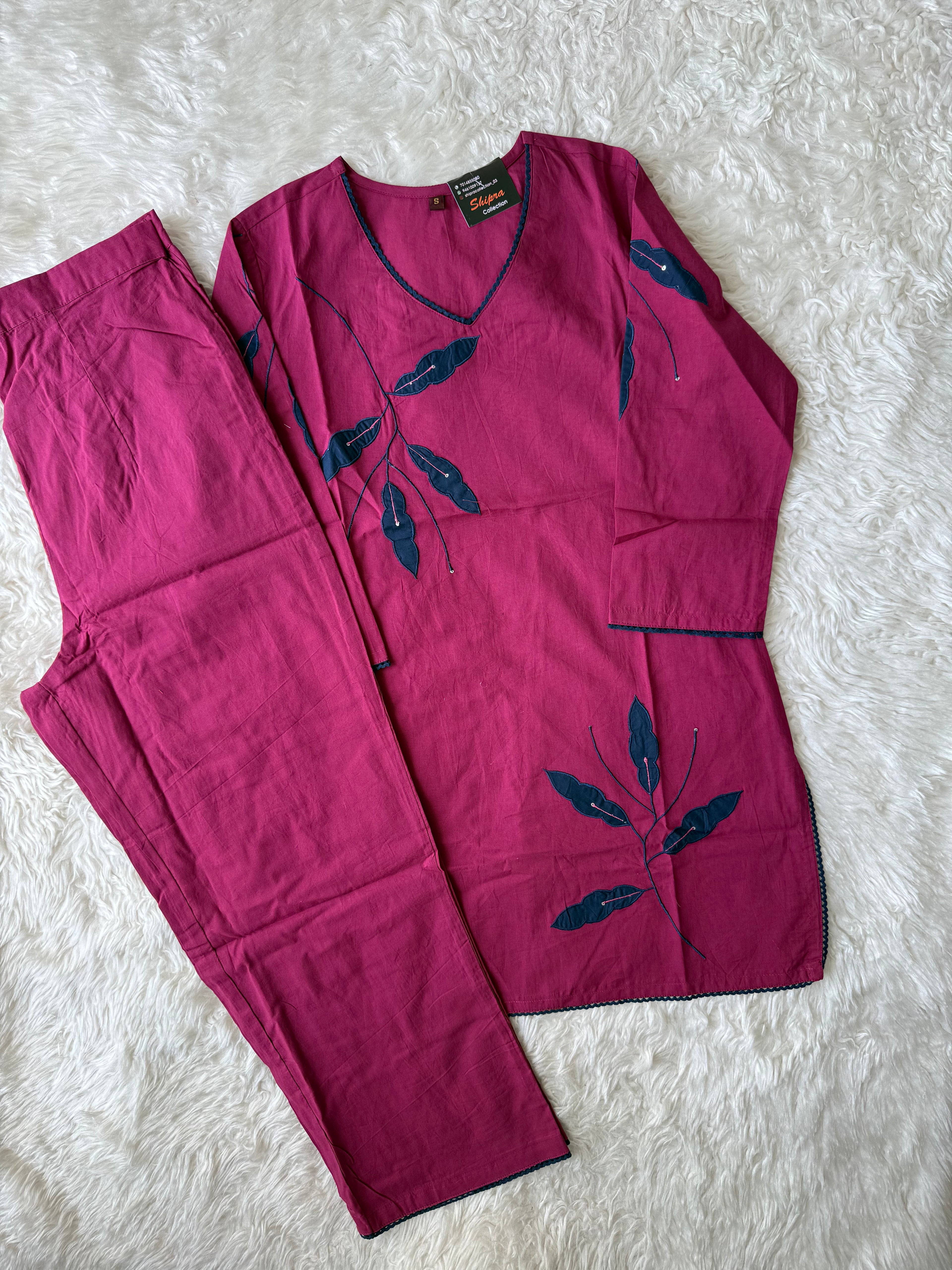 Breathable Cotton Aplique Work Co-ord Set