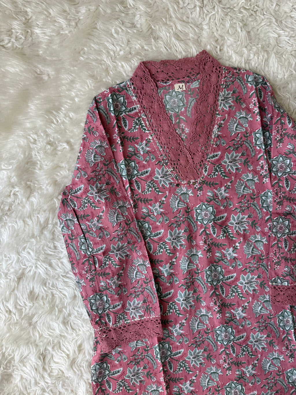 V-Neck Lace Details Kurti