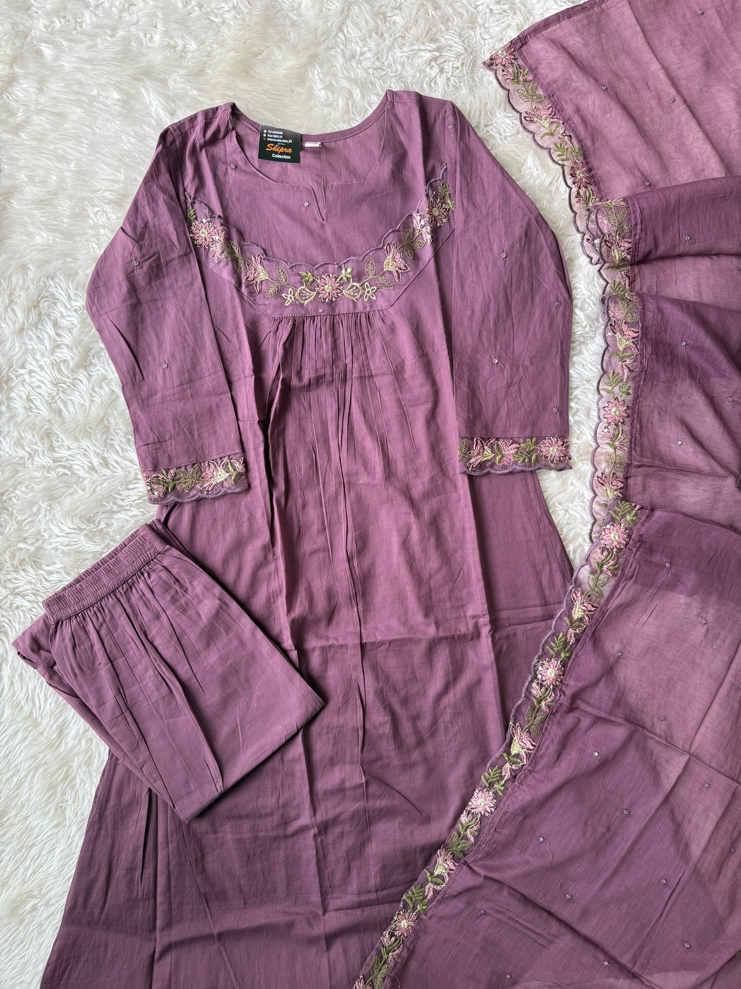 Mul Cotton Kurti Pant Dupatta Set