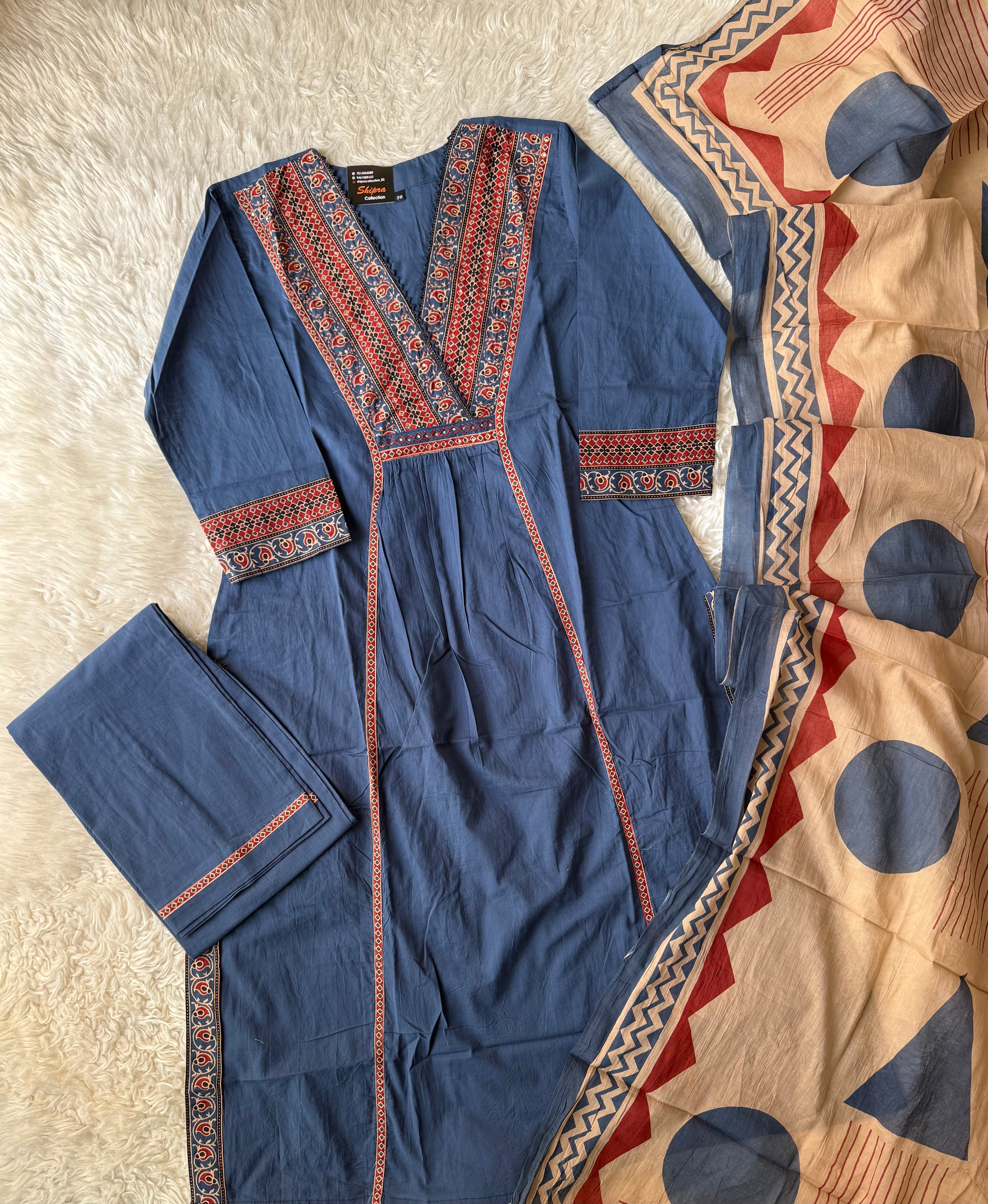 Premium Cotton Kurti Pant Dupatta Set
