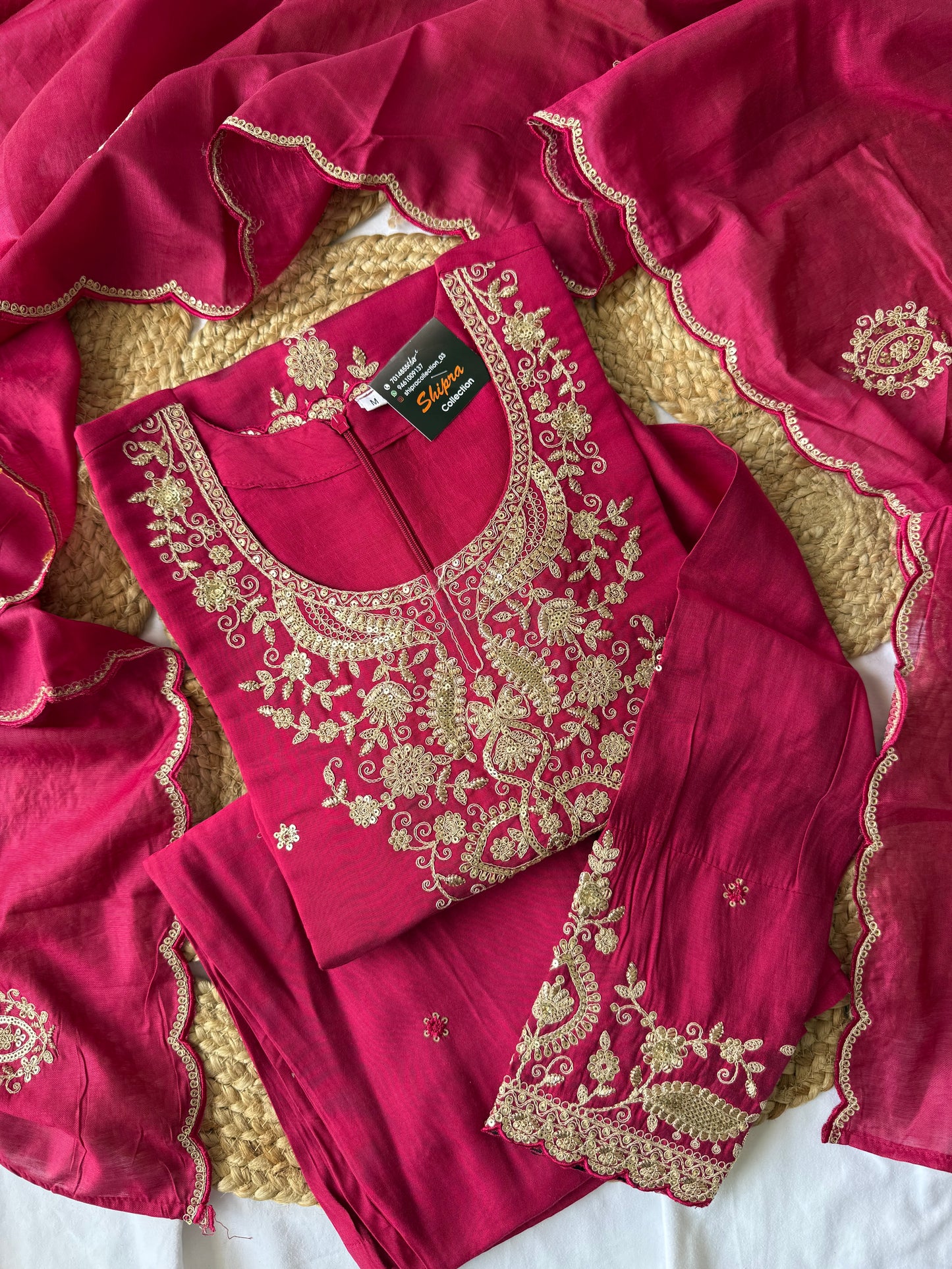 Muslin Silk Kurti Sharara Dupatta Set