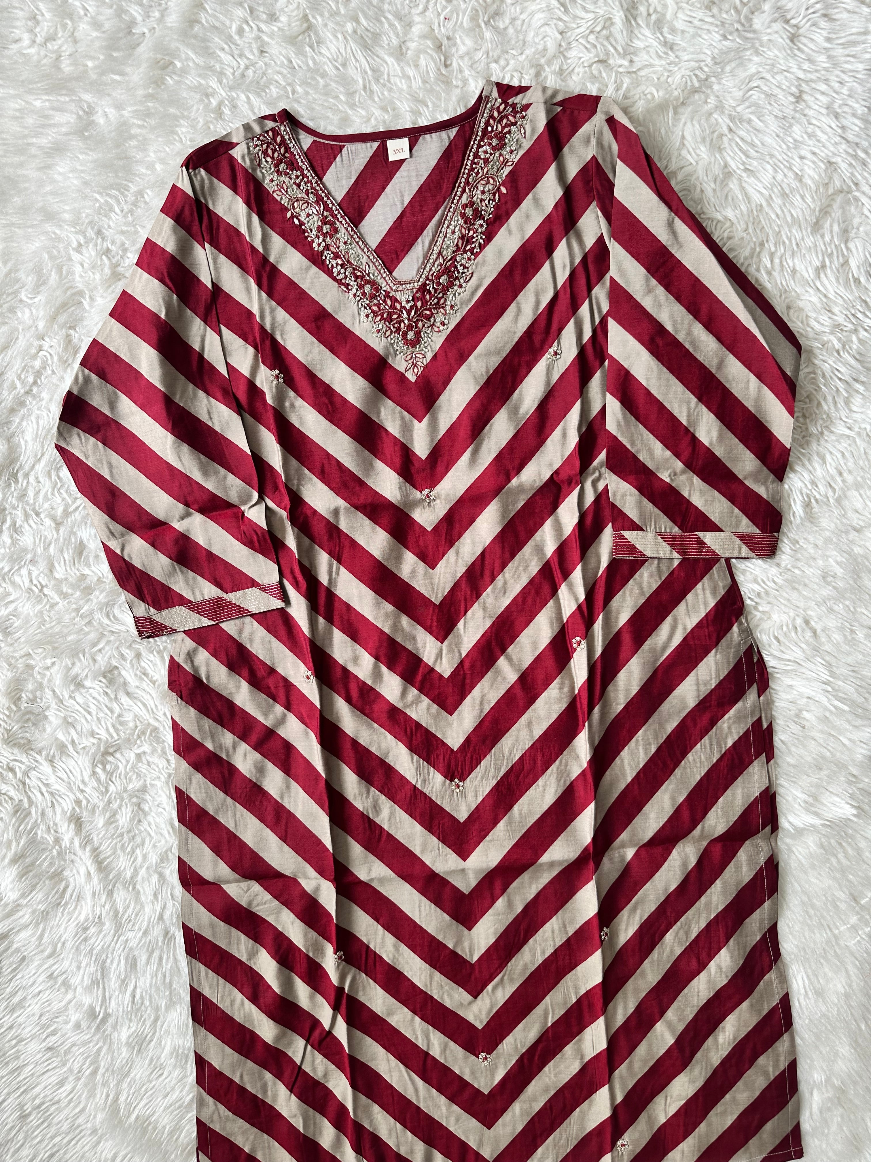 Pure Muslin Silk Kurti Pant Set