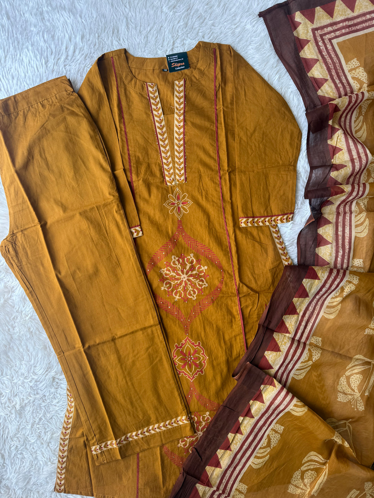 Premium Cotton Kurti Pant Dupatta Set