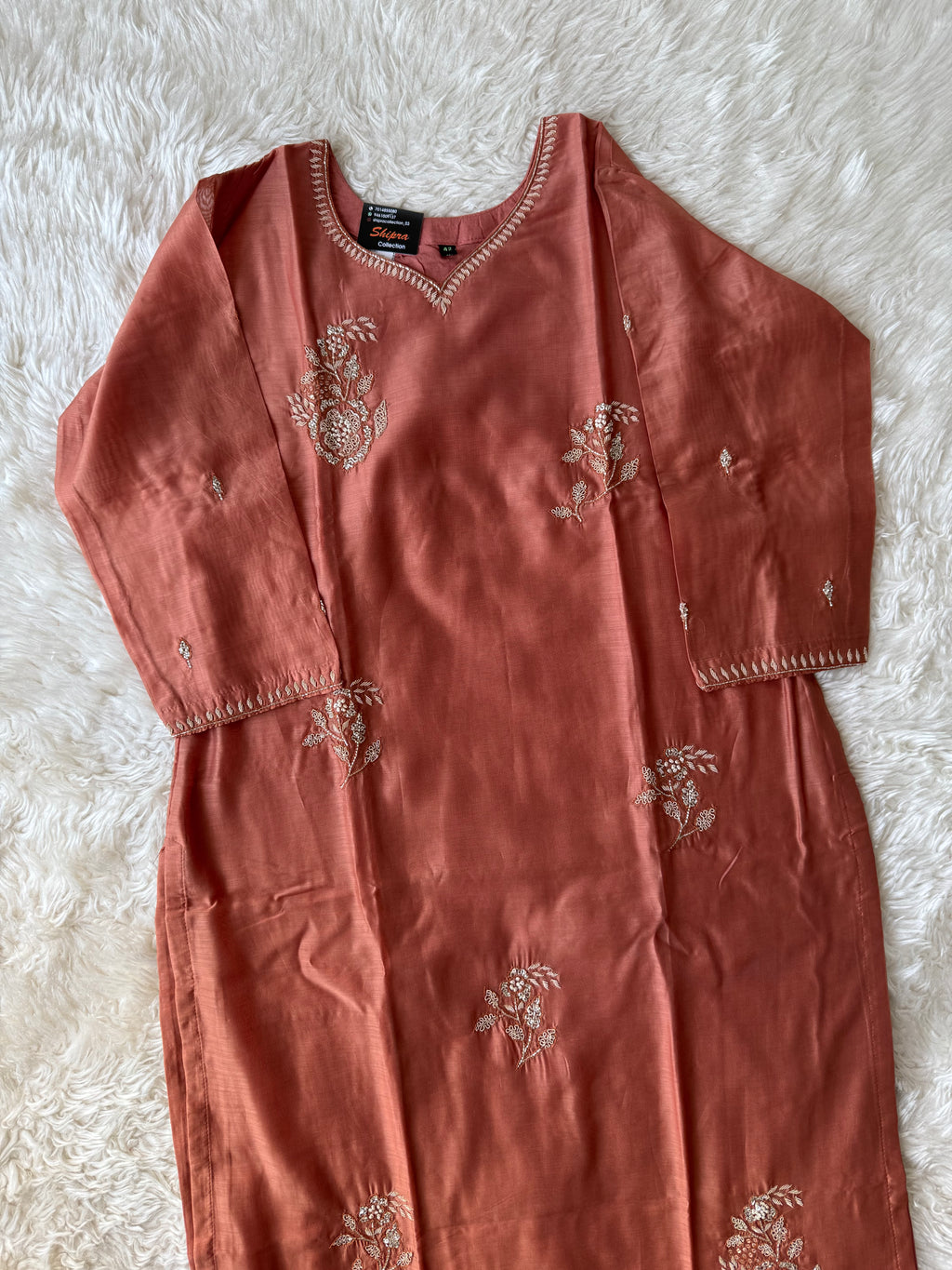 Pure Chanderi Silk Kurti Pant Dupatta Set