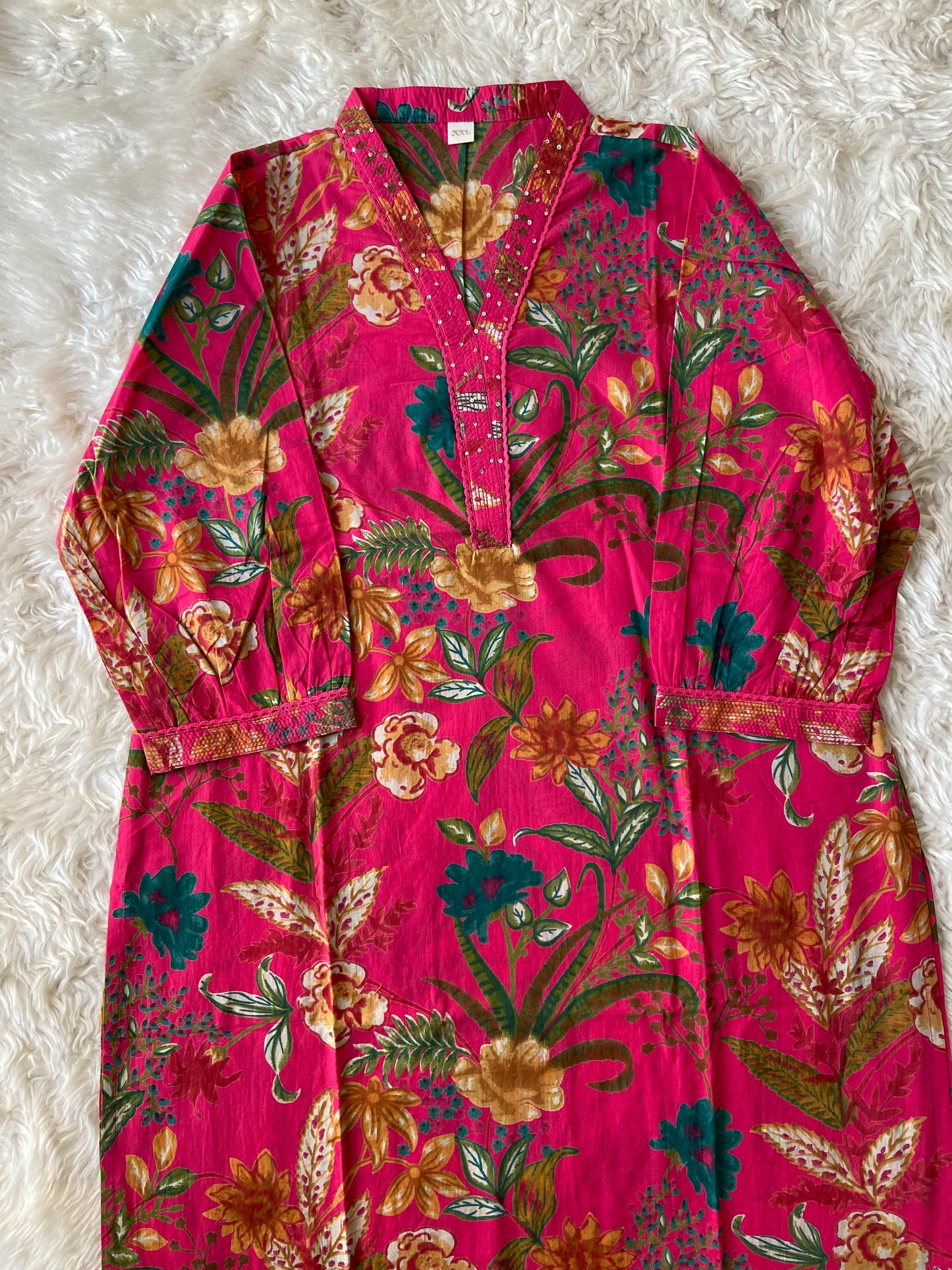 Premium Cotton V- Neck Kurti