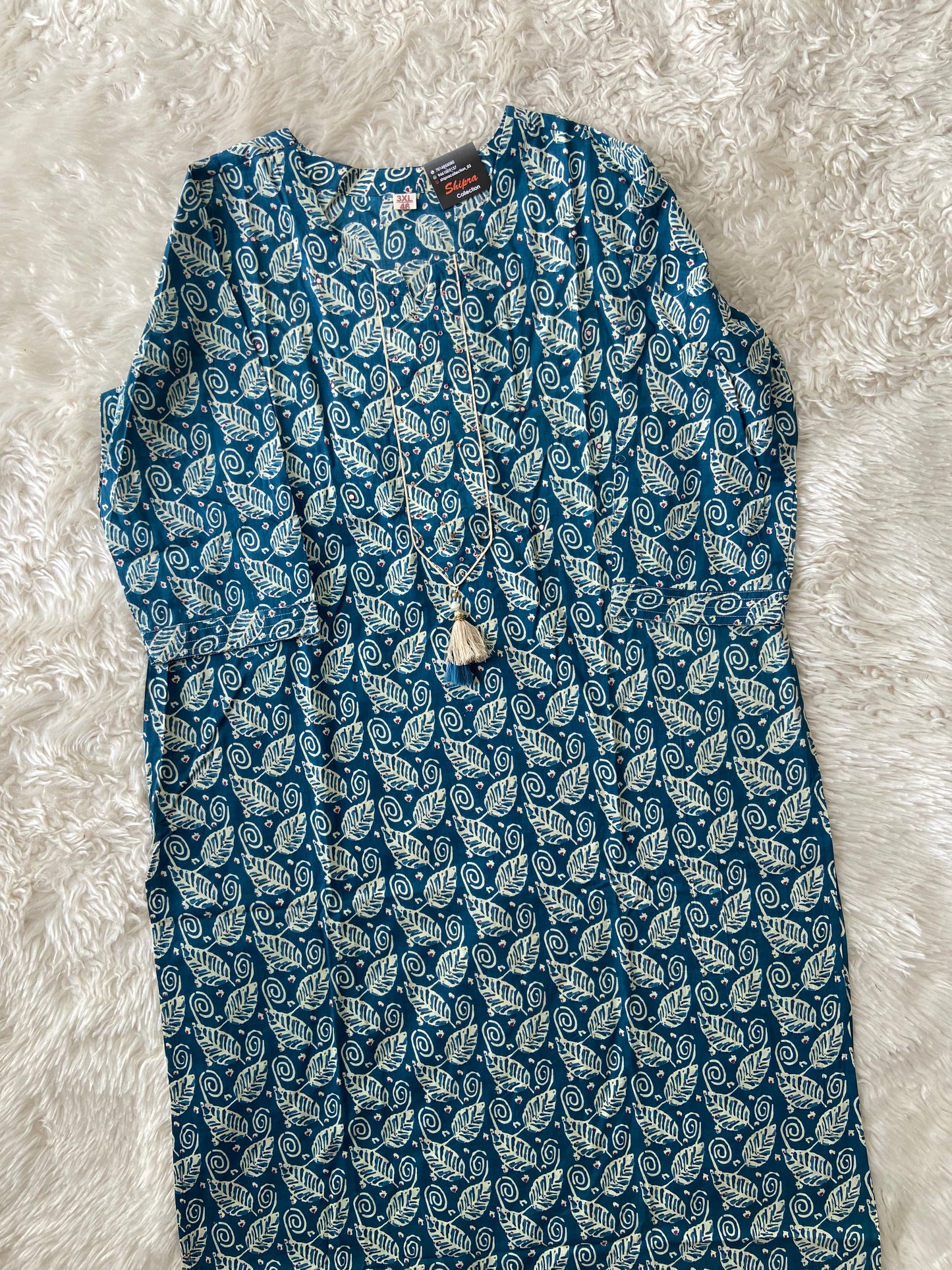 Pure Cotton Kurti Pant Dupatta Set