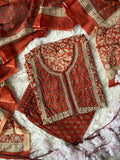 Jaipuri Print A-Line Kurti Pant Dupatta Set