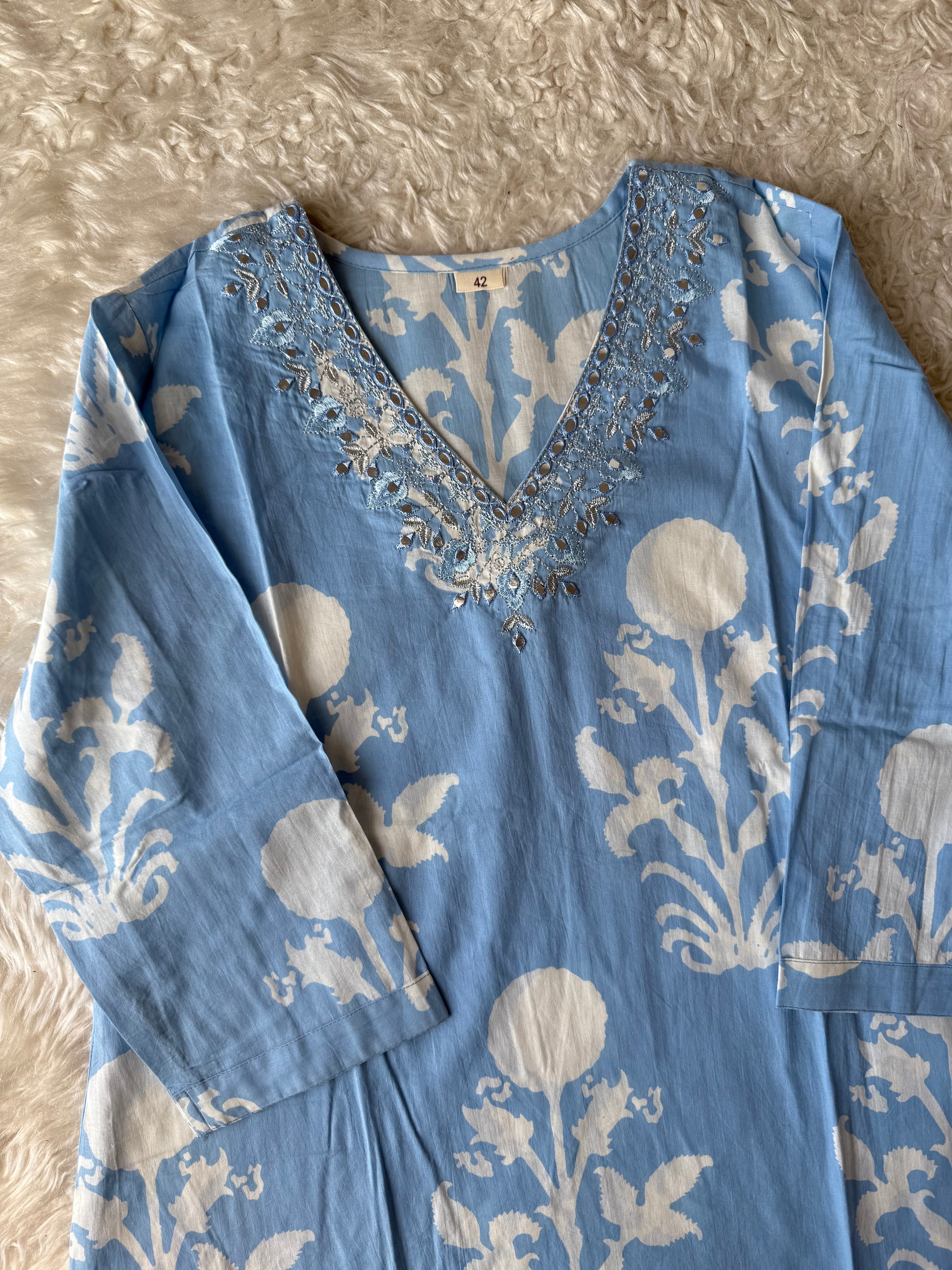 Breathable Cotton Kurti Pant Cotton Dupatta Set