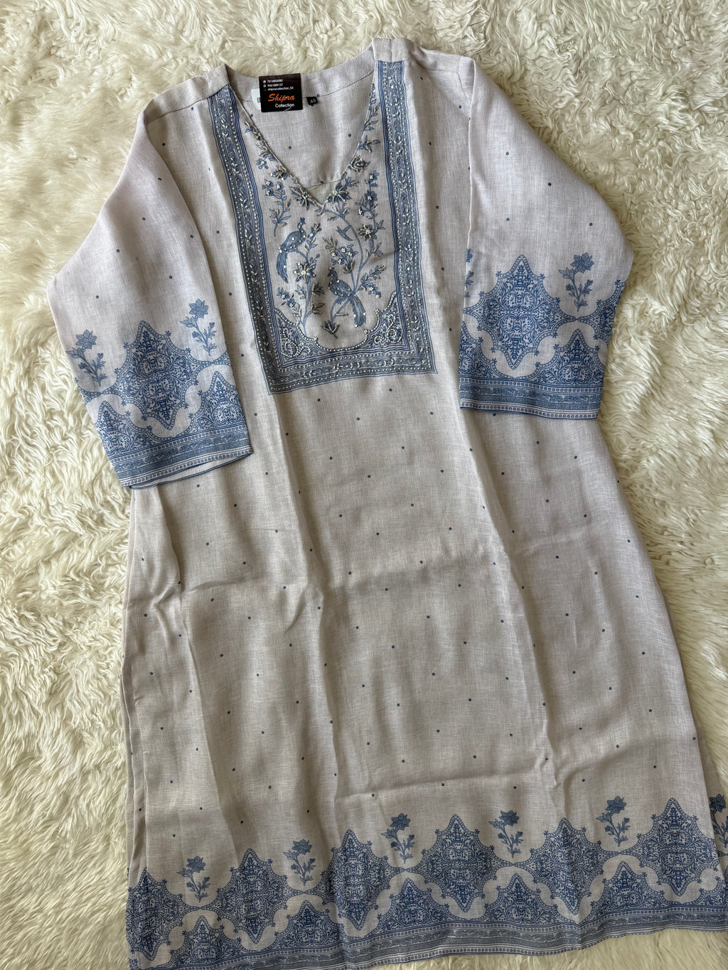 “Plus Size” Linen Kurti Pant Dupatta Set