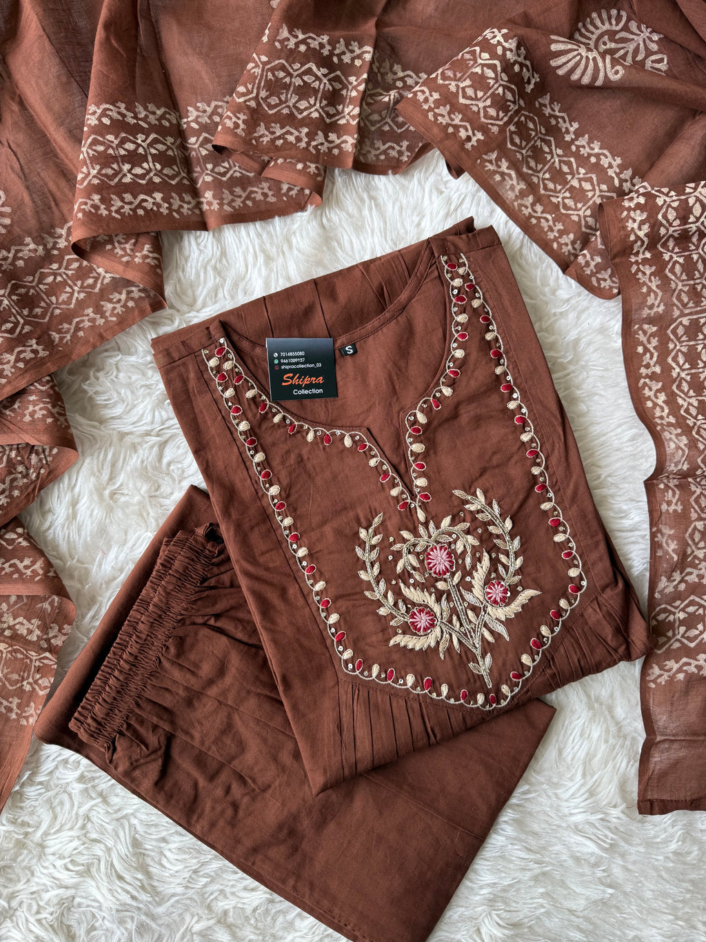 Premium Cotton Kurti Plazo Dupatta Set