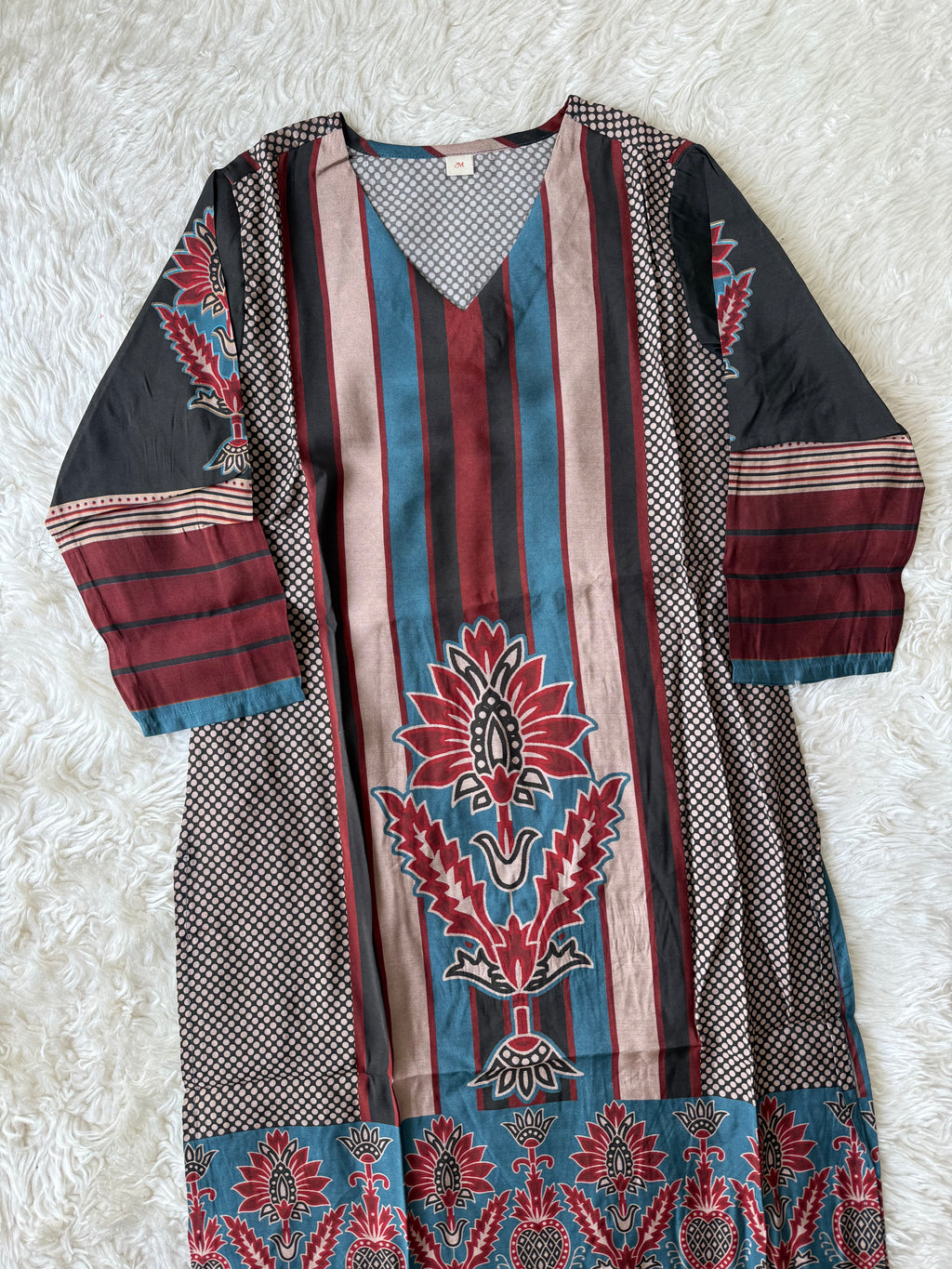 Pure Muslin Silk Kurti Pant Dupatta Set