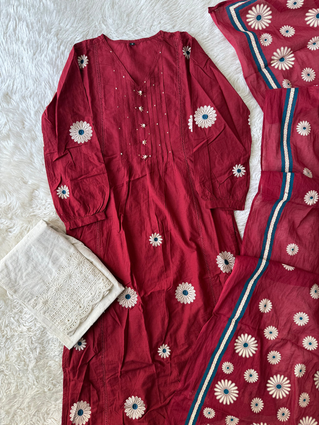 Premium Cotton Kurti Pant Dupatta Set