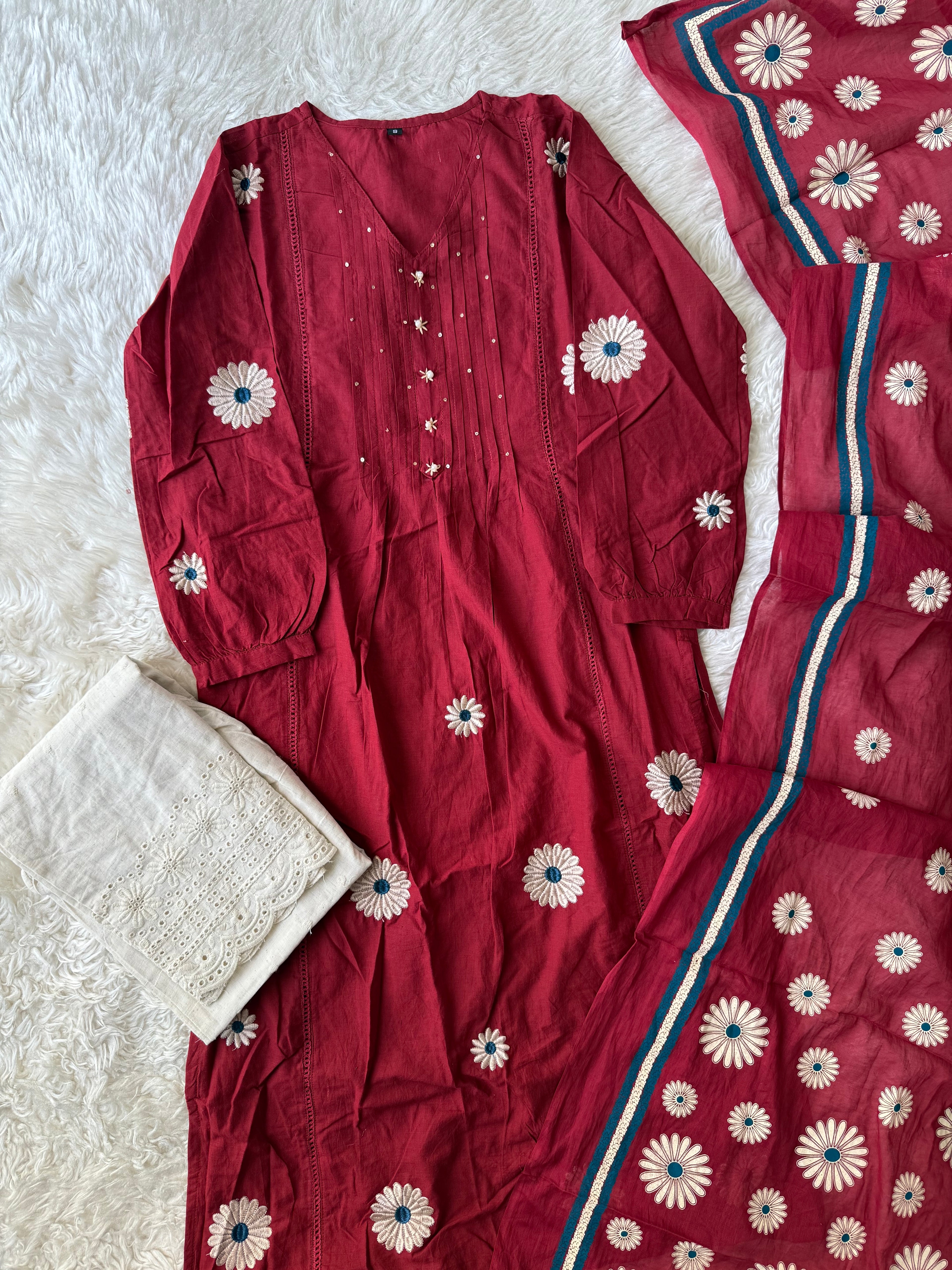 Premium Cotton Kurti Pant Dupatta Set