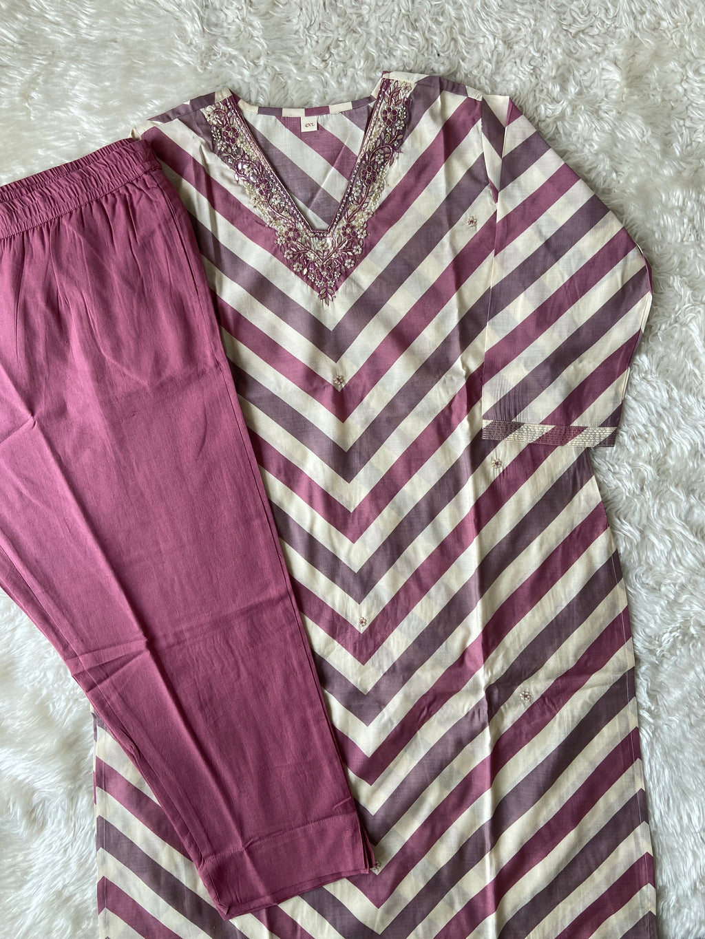 Pure Muslin Silk Kurti Pant Set