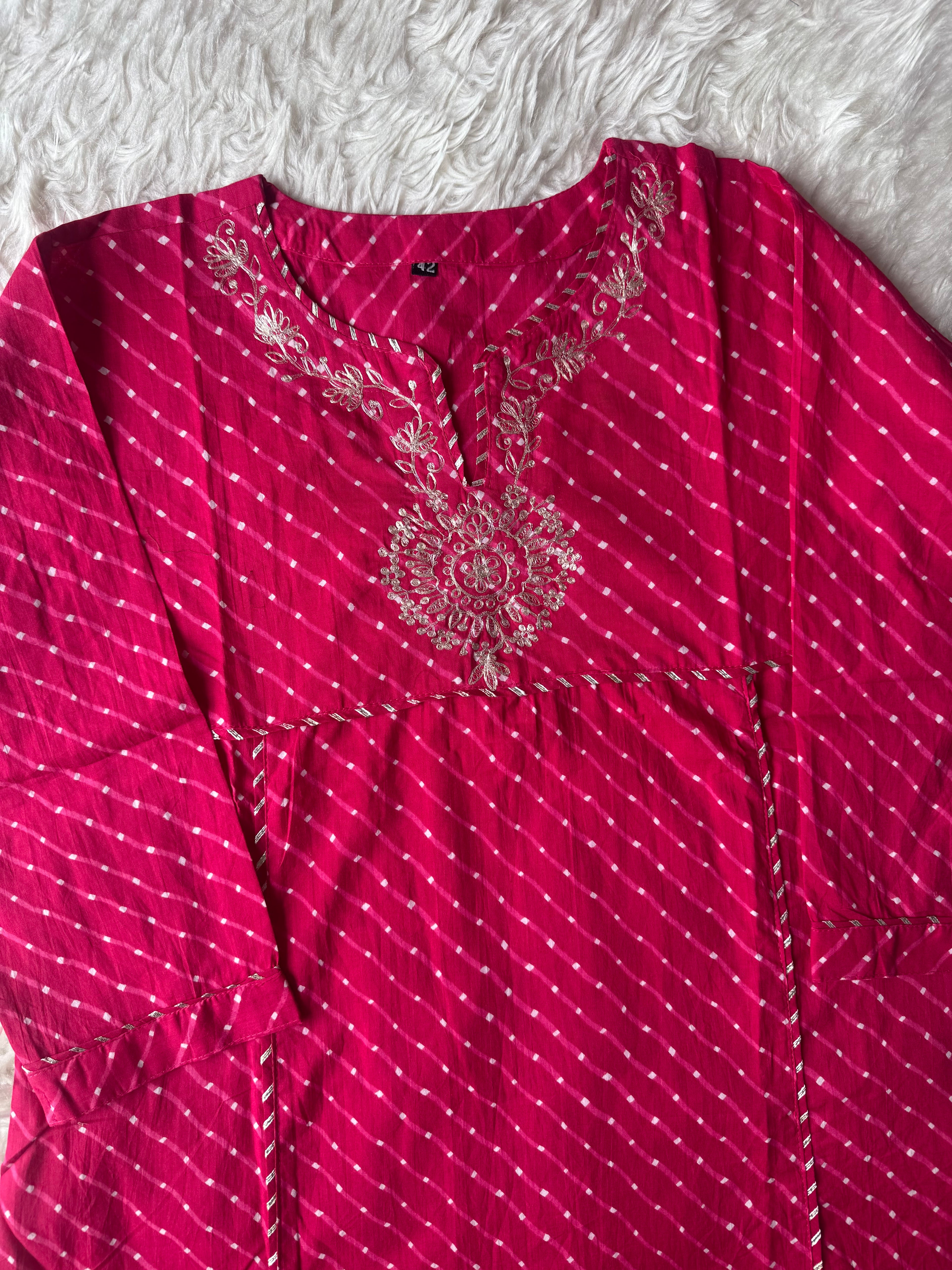 Premium Cotton Lehariya Kurti