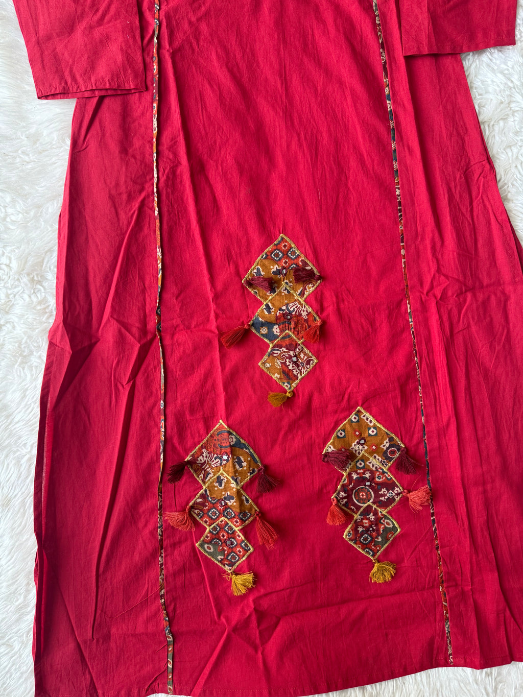 Pure Cotton Aline Kurti Plazo Dupatta Set
