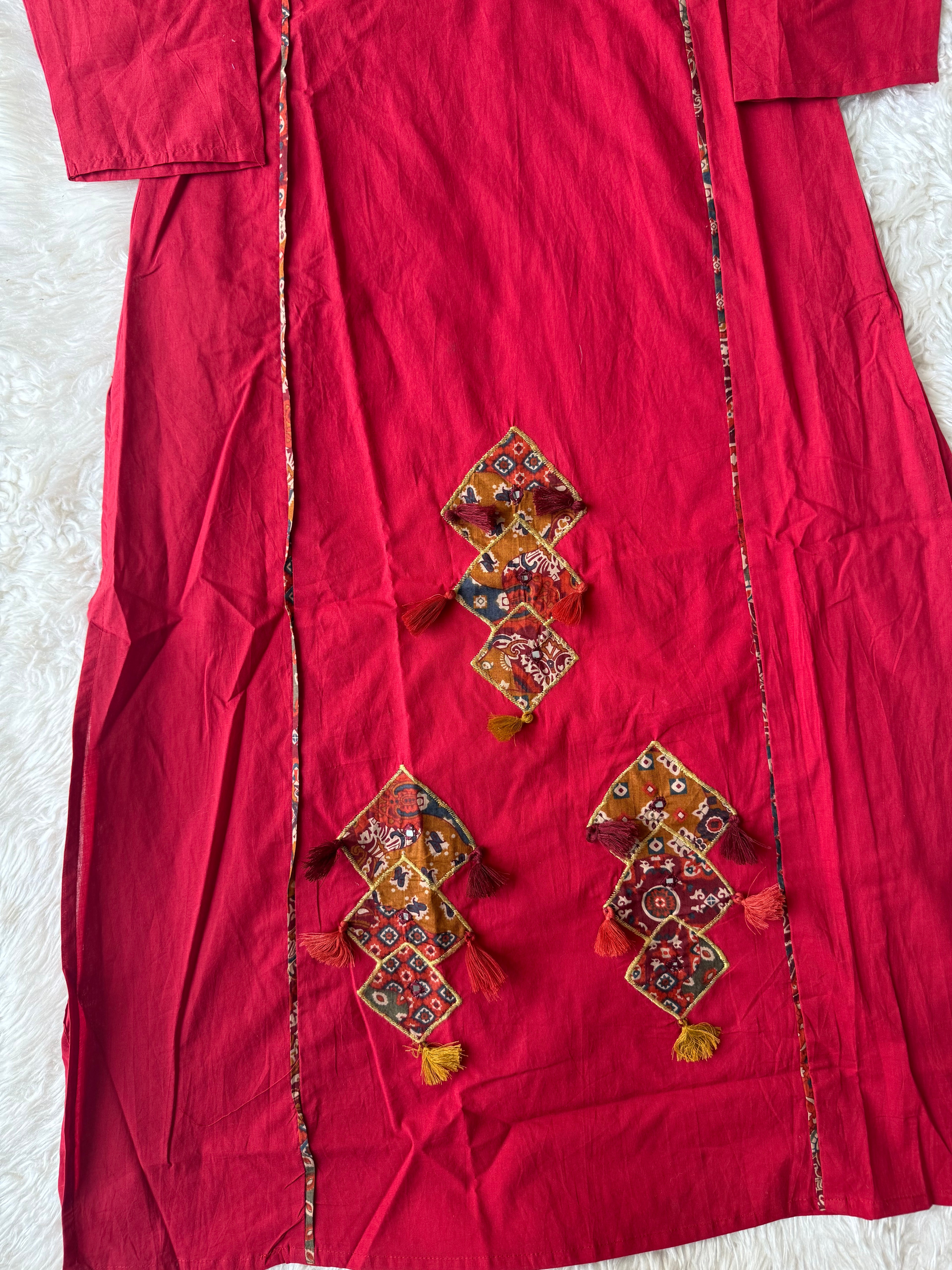 Pure Cotton Aline Kurti Plazo Dupatta Set