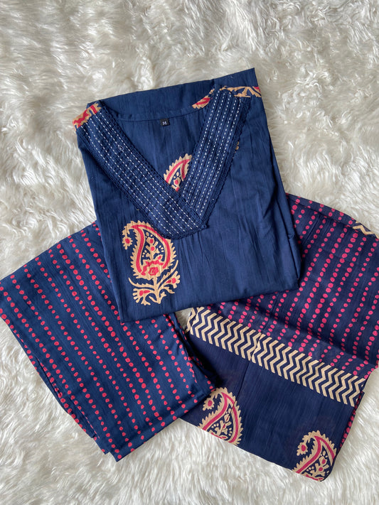 Budget Friendly Kurti Pant Dupatta Set