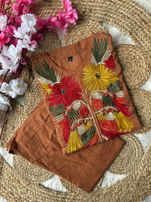 Cotton FLARE Kurti Pant Set