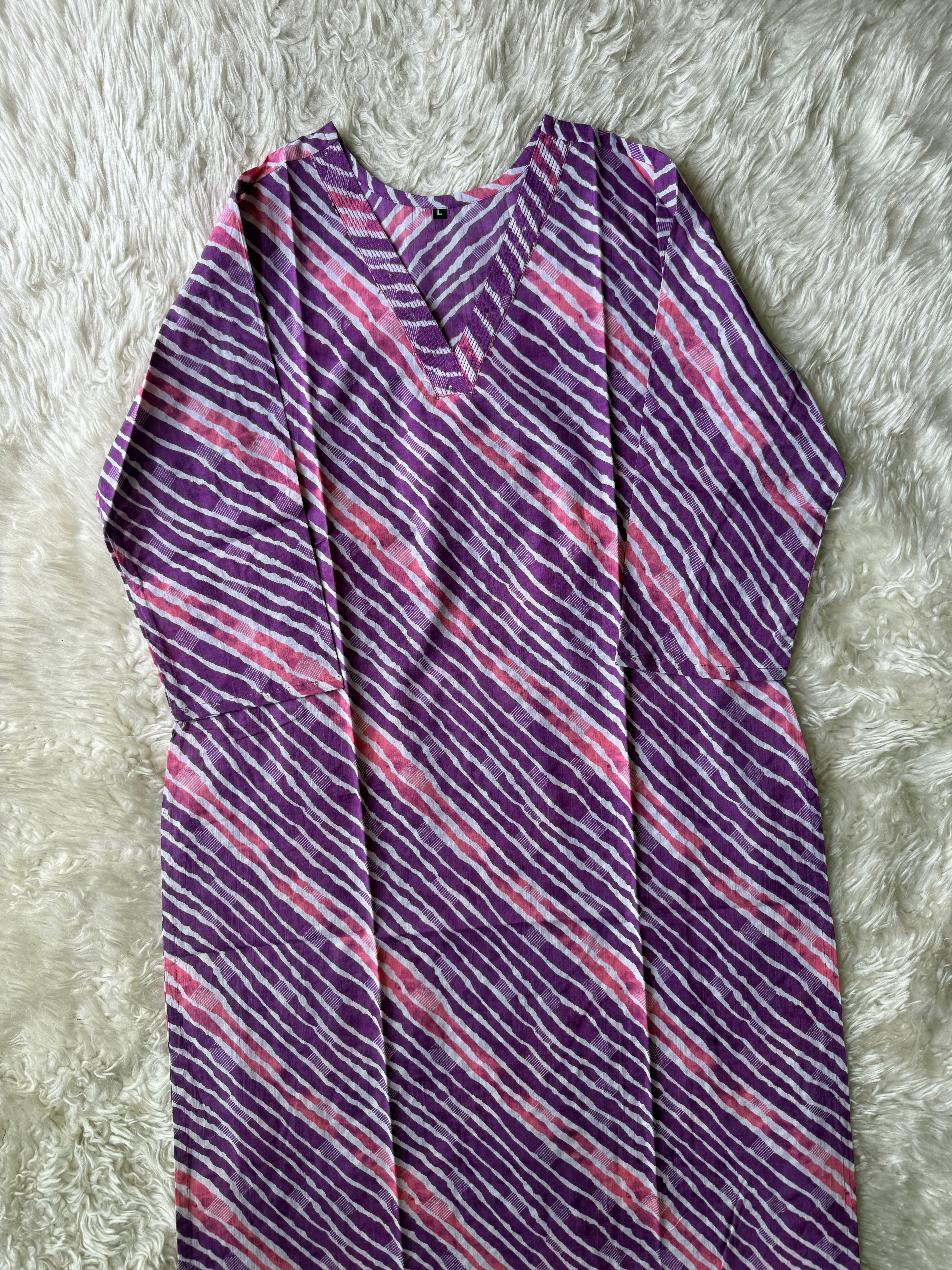 Premium Cotton Lehariya Kurti