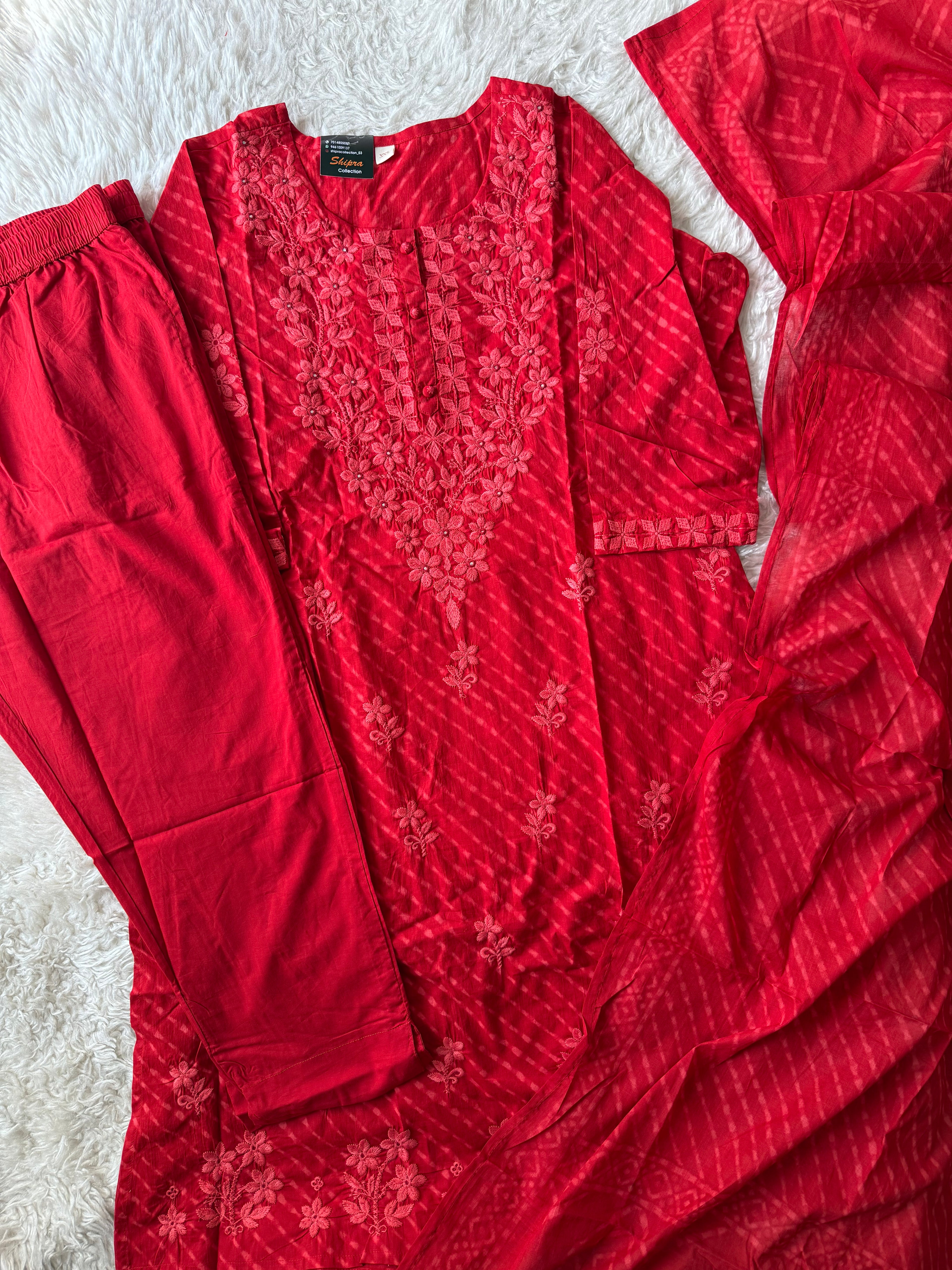 Premium Cotton Kurti Pant Dupatta Set