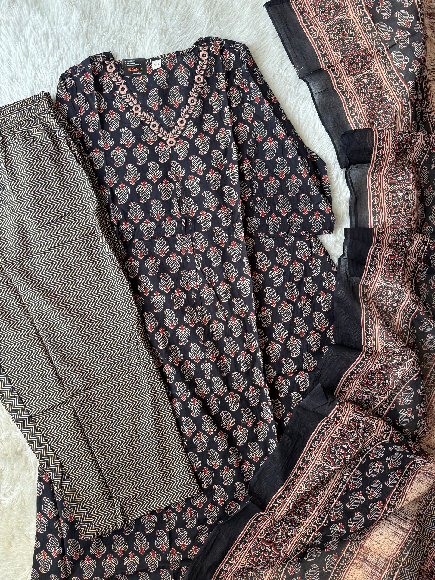 Premium Cotton Kurti Pant Dupatta Set