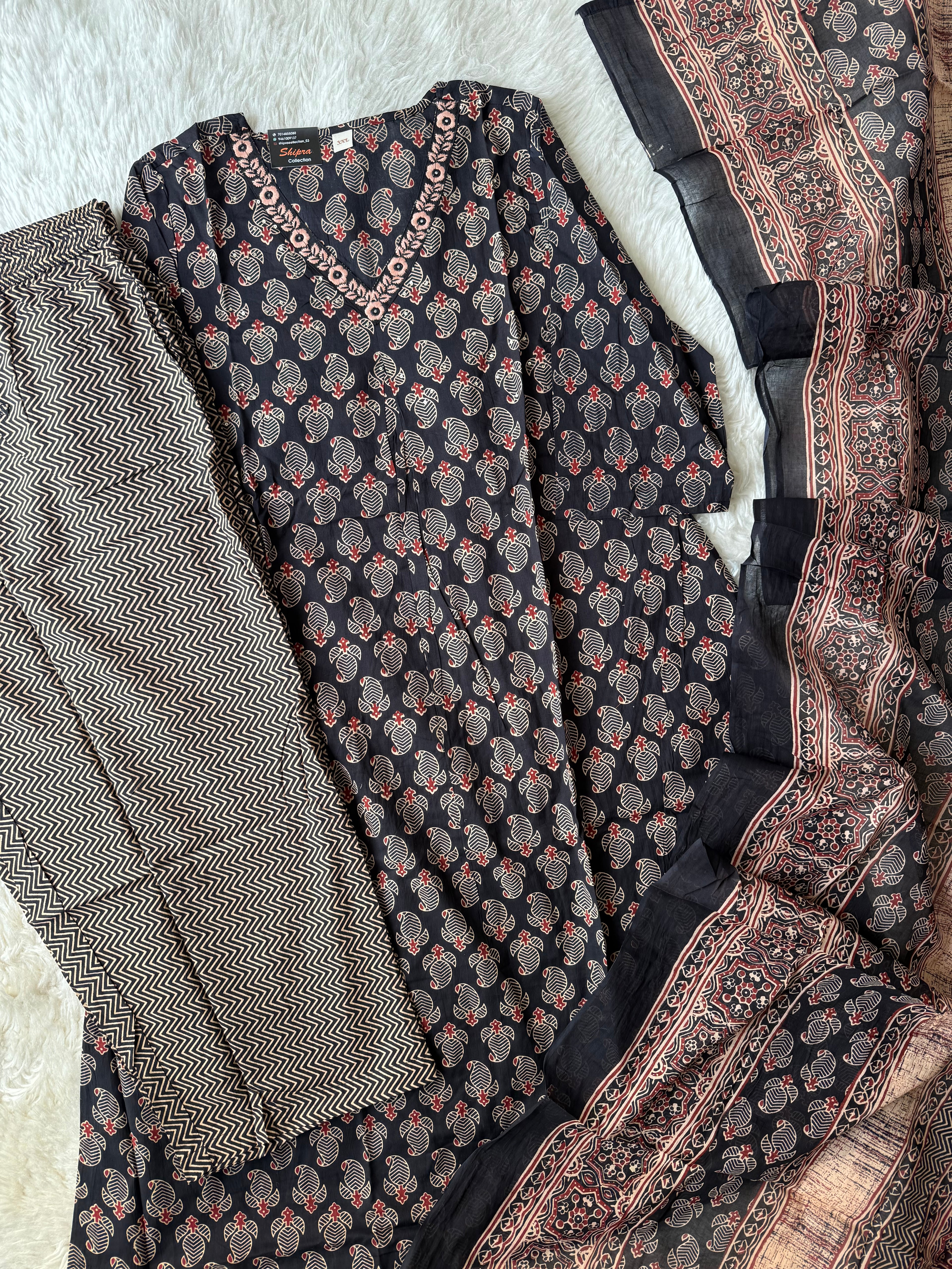 Premium Cotton Kurti Pant Dupatta Set