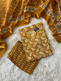 Pure Cotton Kurti Pant Dupatta Set