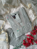 Pure Mul Chanderi Kurti Pant Dupatta Set