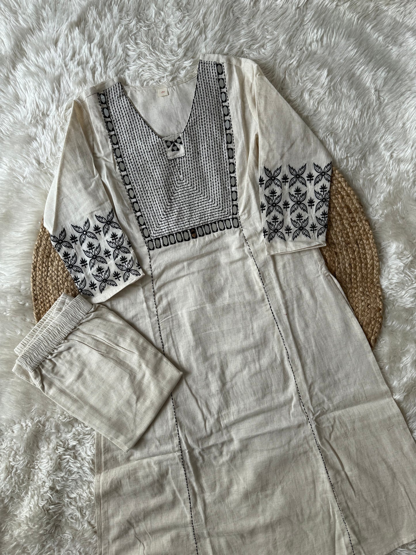 Khadi Cotton Kurti Pant Set