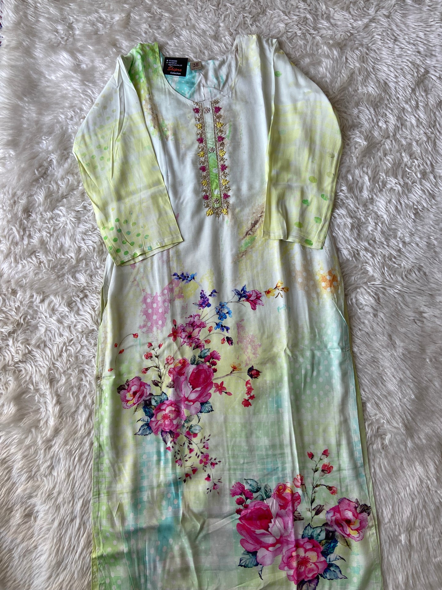 Pure Muslin Silk Kurti Pant Dupatta Set